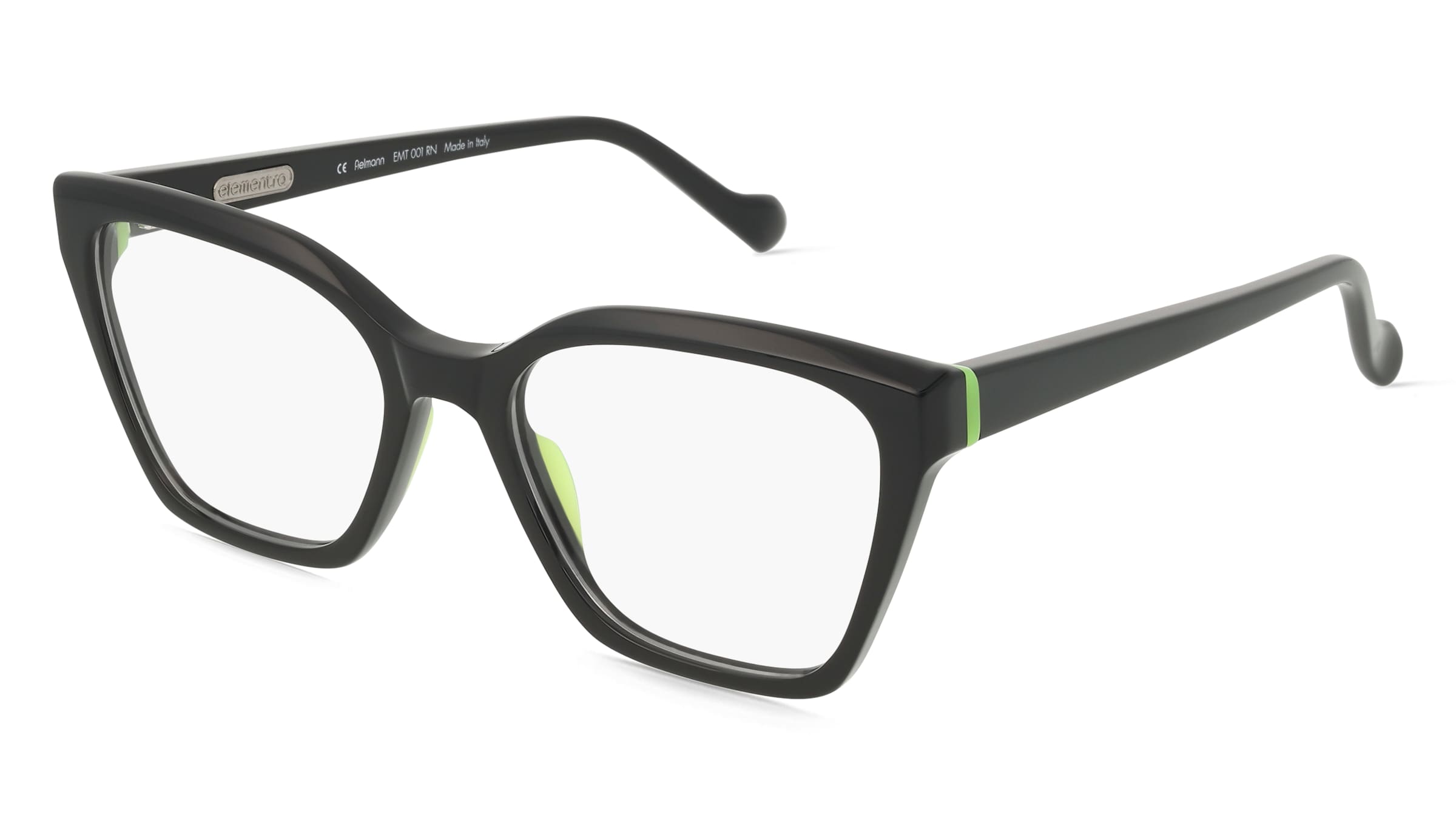 Fielmann Elementra EMT 001 RN Damen-Brille inkl. Gläser Vollrand Butterfly Acetat-Gestell 53/18/145, Schwarz