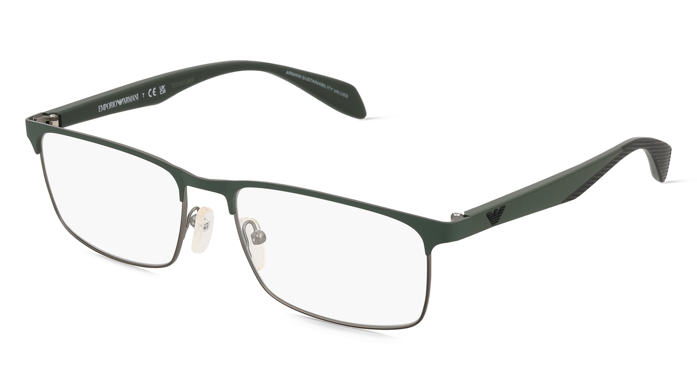Emporio Armani EA1149 Herren-Brille inkl. Gläser Vollrand Eckig Metall-Gestell 56/17/145, Grau