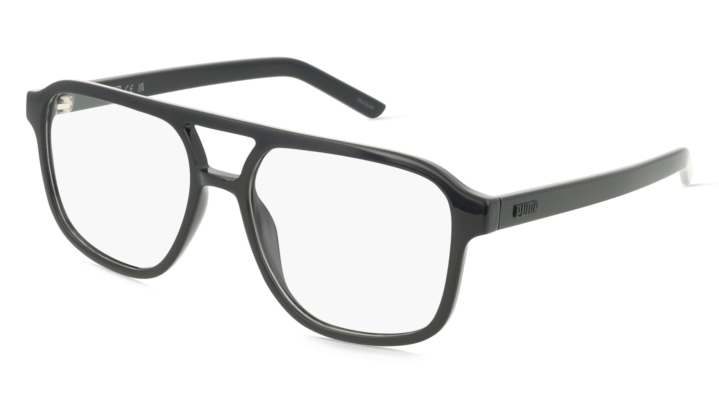 Puma PU0495O Unisex-Brille inkl. Gläser Vollrand Pilot Kunststoff-Gestell 56/17/145, Schwarz