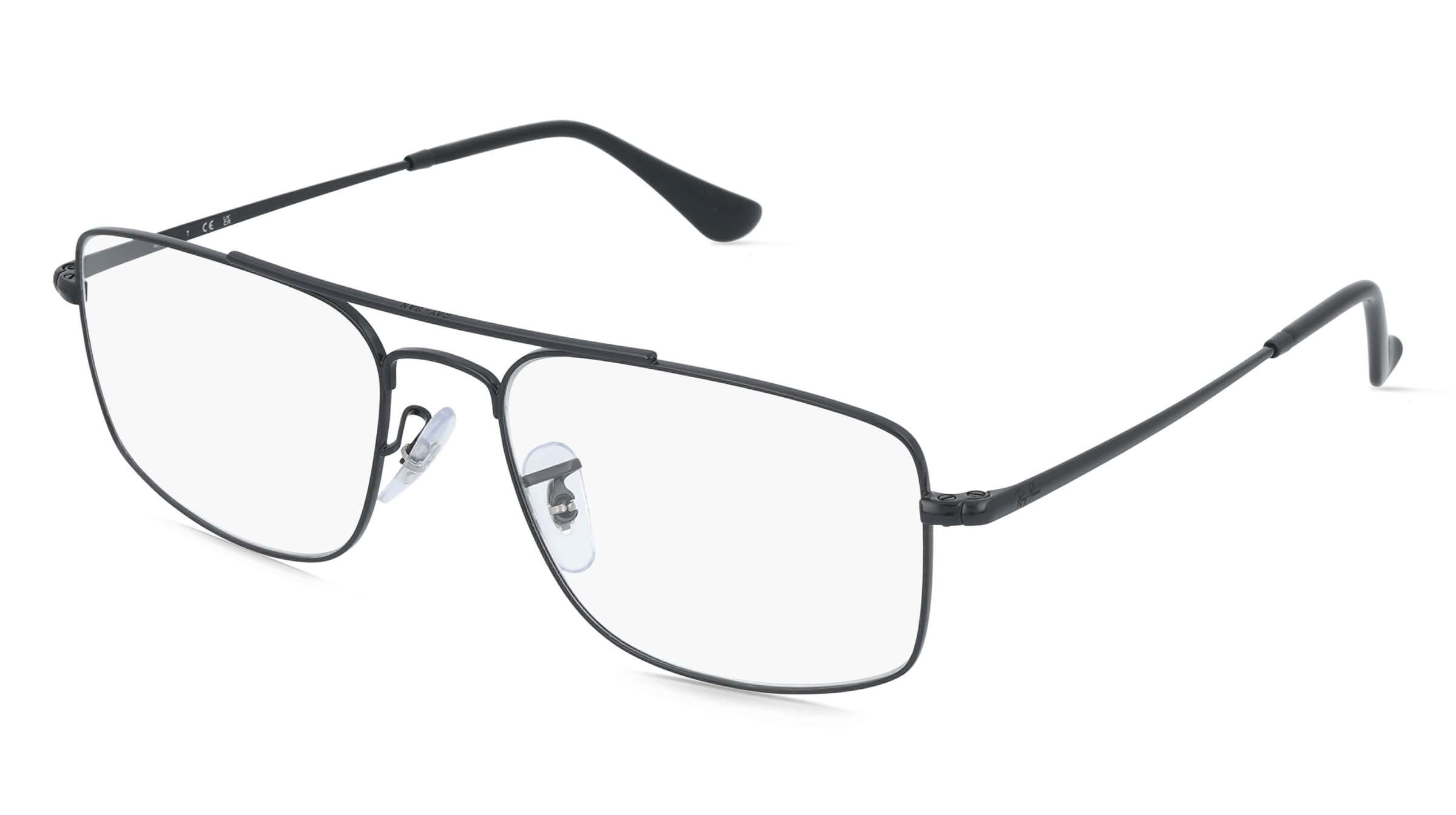 Ray-Ban RX6579 Unisex-Brille inkl. Gläser Vollrand Quadratisch Metall-Gestell 56/18/140, Schwarz
