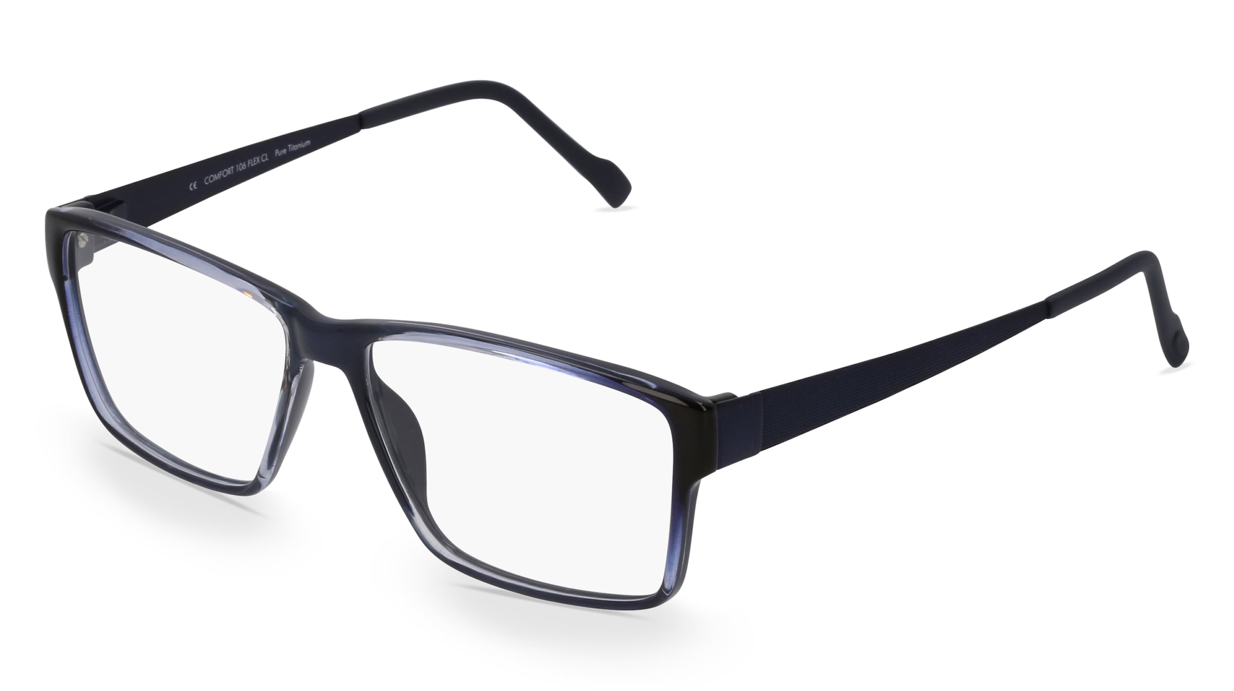 Fielmann COMFORT 106 FLEX CL Herren-Brille inkl. Gläser Vollrand Eckig Kunststoff-Gestell 54mm/14mm/135mm, blau