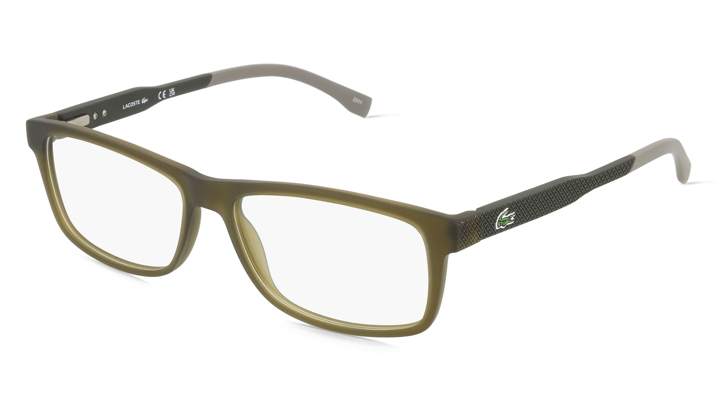 Lacoste L2876 Unisex-Brille inkl. Gläser Vollrand Quadratisch Propionat-Gestell 55/15/145, Grün