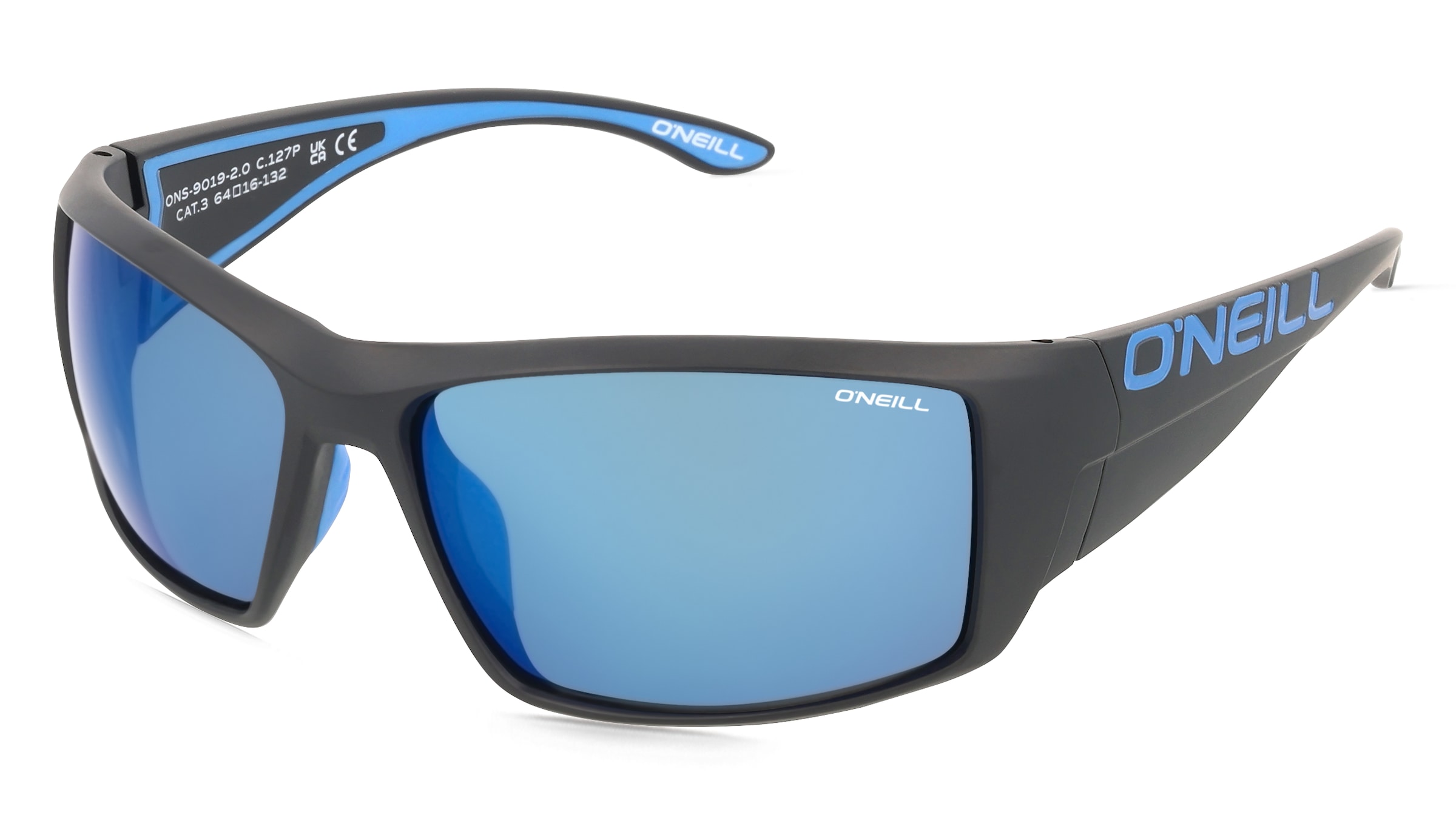 O’Neill O'Neill Ons 9019 2.0 Unisex-Sonnenbrille Vollrand Quadratisch Kunststoff-Gestell, Schwarz