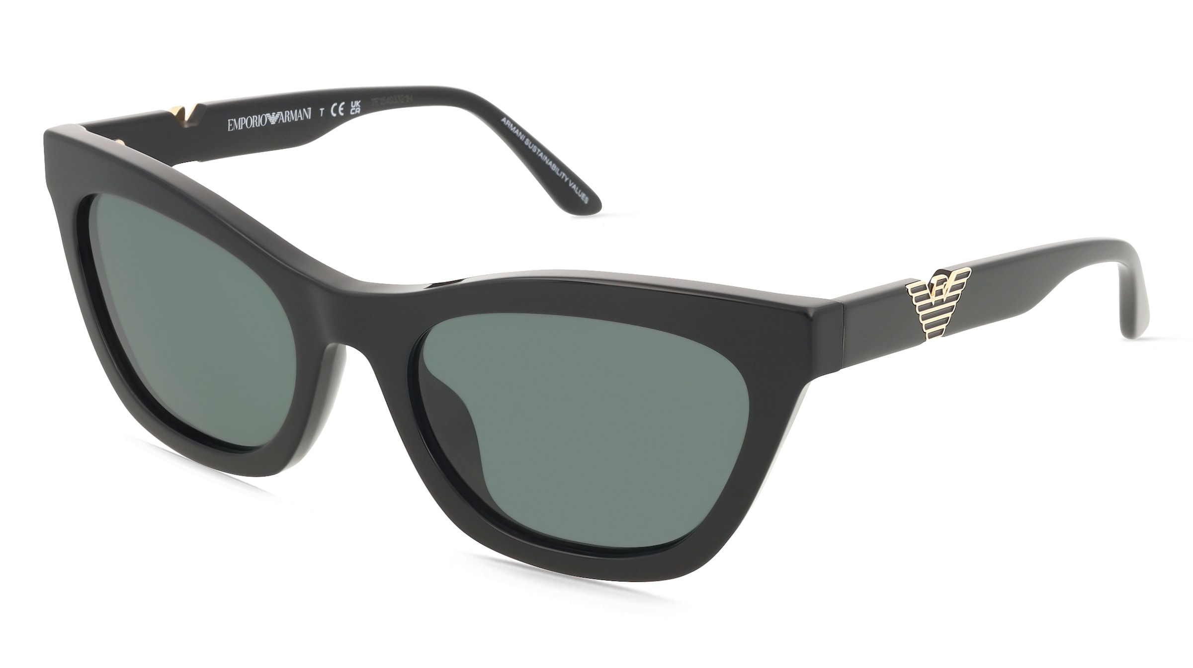 Emporio Armani 0EA4259U Damen-Sonnenbrille Vollrand Cat Eye Acetat-Gestell, Schwarz