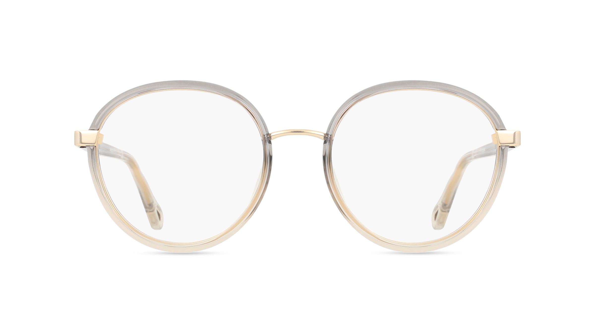 Chloé CH0033O Unisex-Brille inkl. Gläser Vollrand Rund Bio-Kunststoff-Gestell 51mm/18mm/140mm, grau