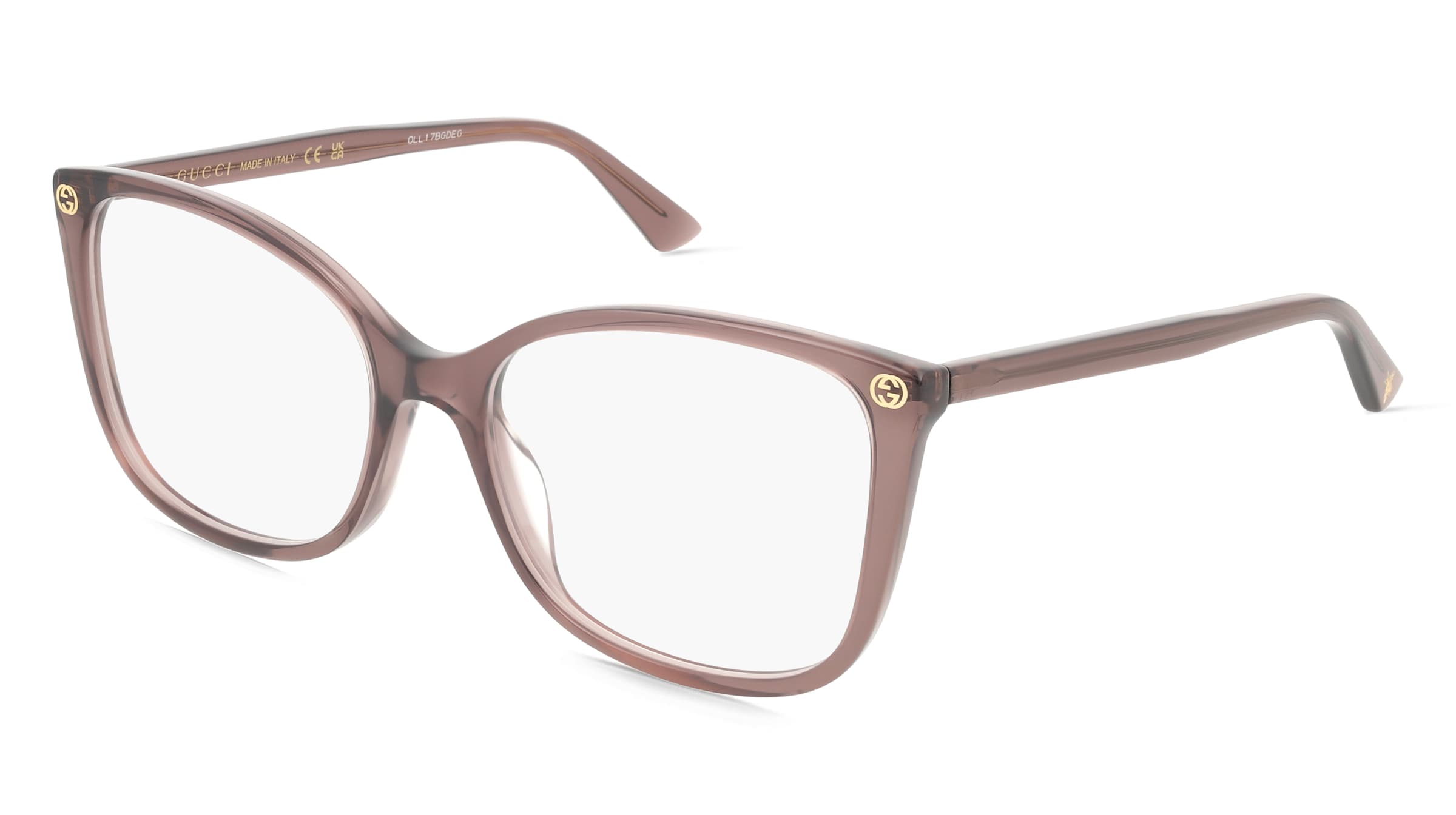 Gucci GG0026O ULTRALIGHT Unisex-Brille inkl. Gläser Vollrand Cat Eye Acetat-Gestell 53/17/140, Braun