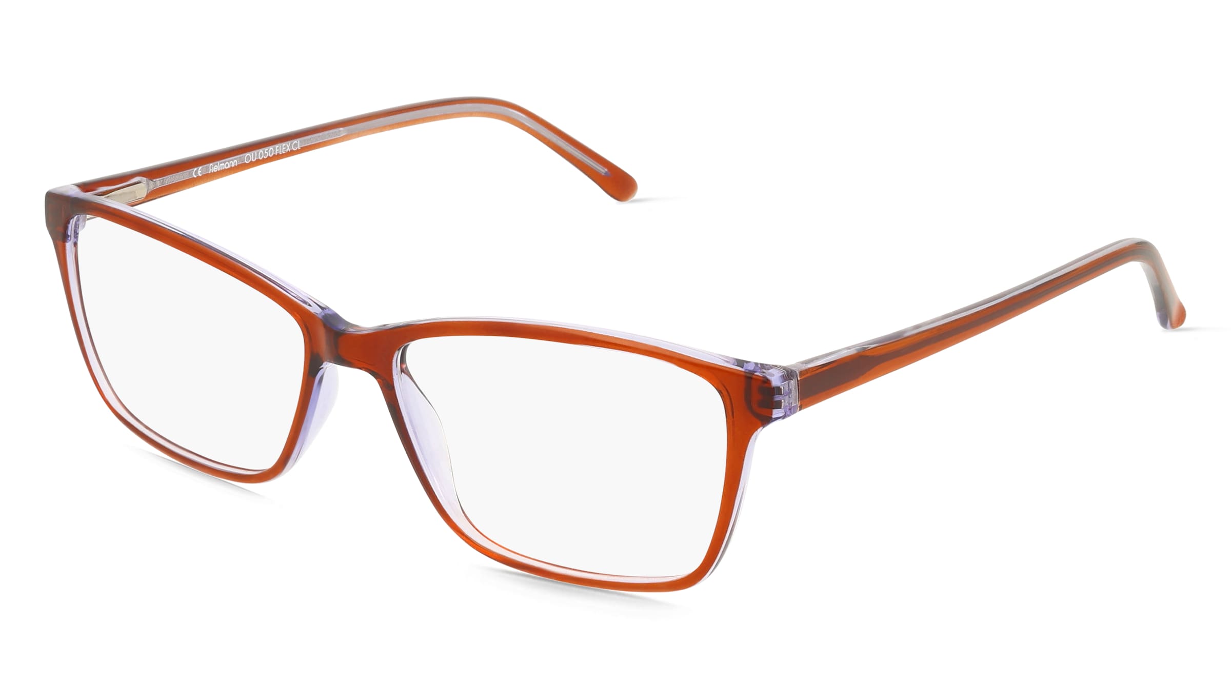 Fielmann OU 050 FLEX CL Damen-Brille inkl. Gläser Vollrand Quadratisch Acetat-Gestell 53/15/140, Braun