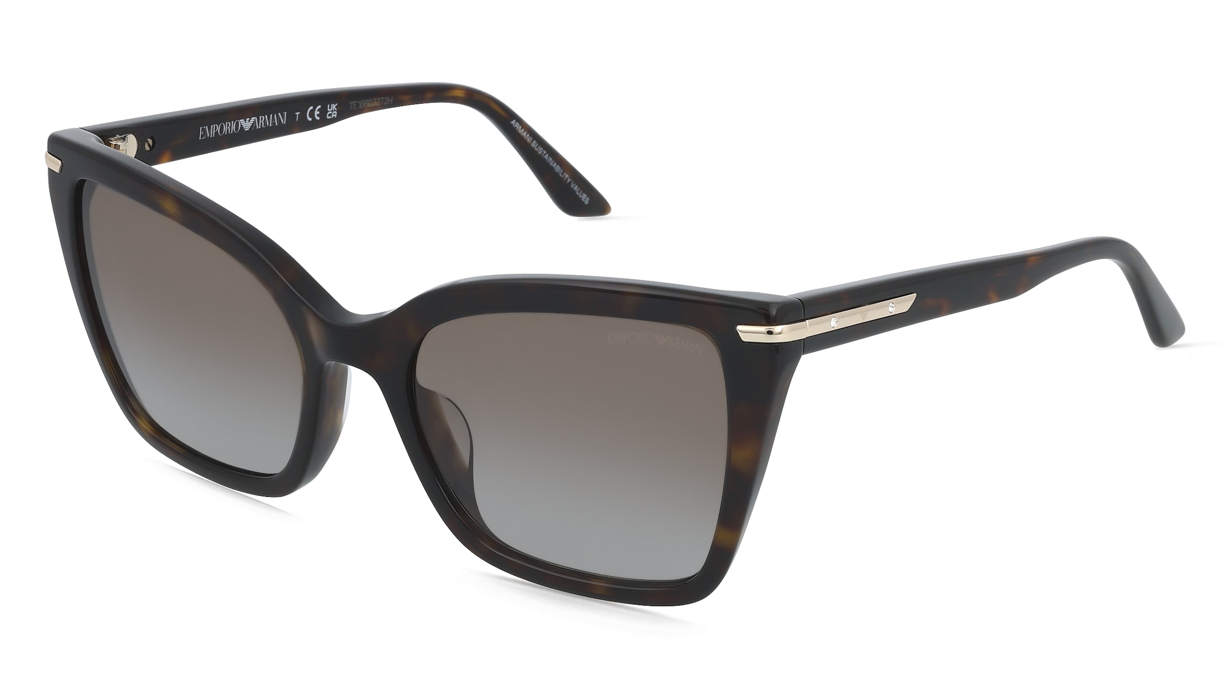 Emporio Armani EA4273BU Damen-Sonnenbrille Vollrand Quadratisch Acetat-Gestell, Havanna