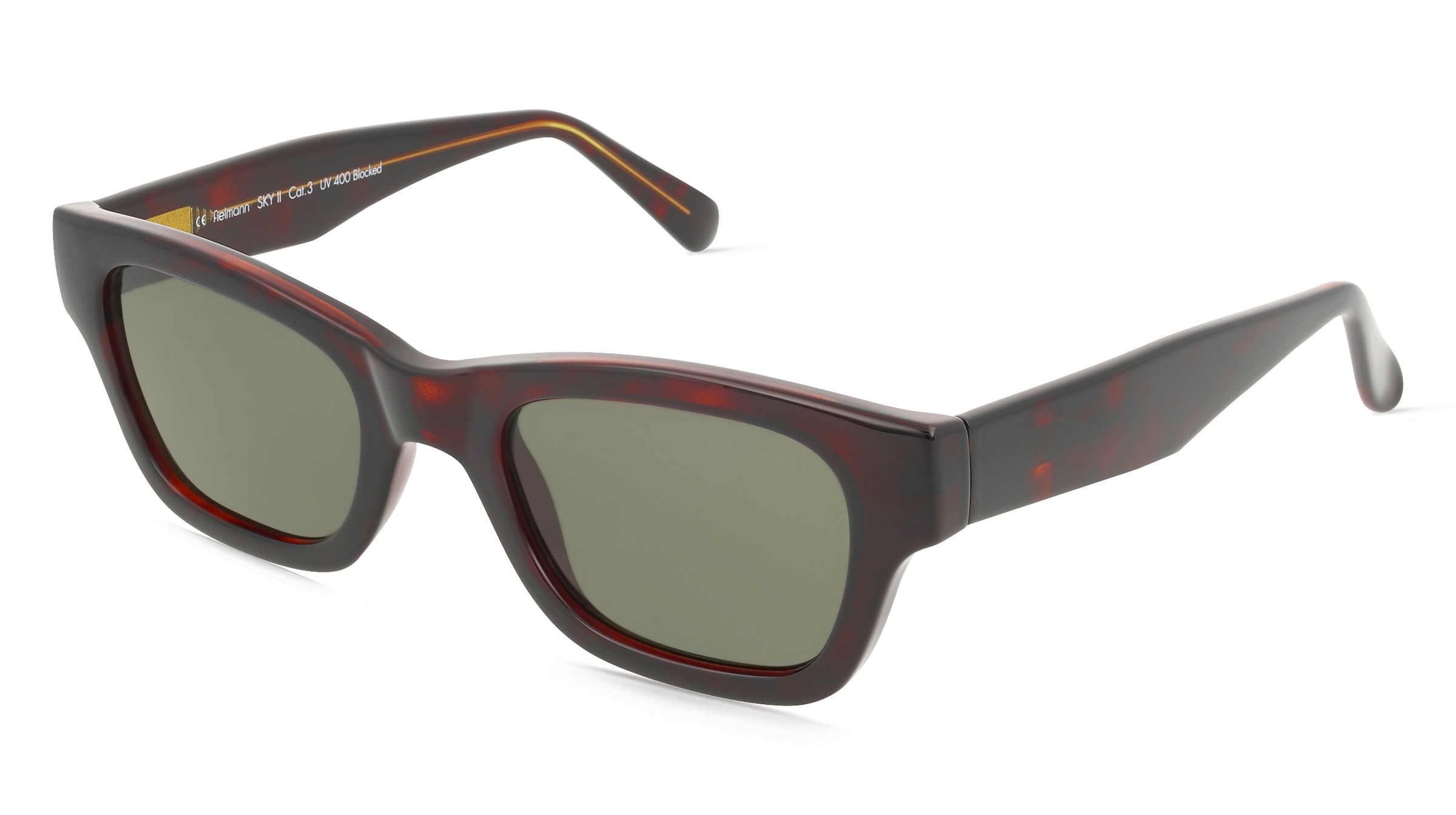 Fielmann MC 631 SUN FA SKY II Unisex-Sonnenbrille Vollrand Quadratisch Acetat Spritzguss-Gestell, Havanna