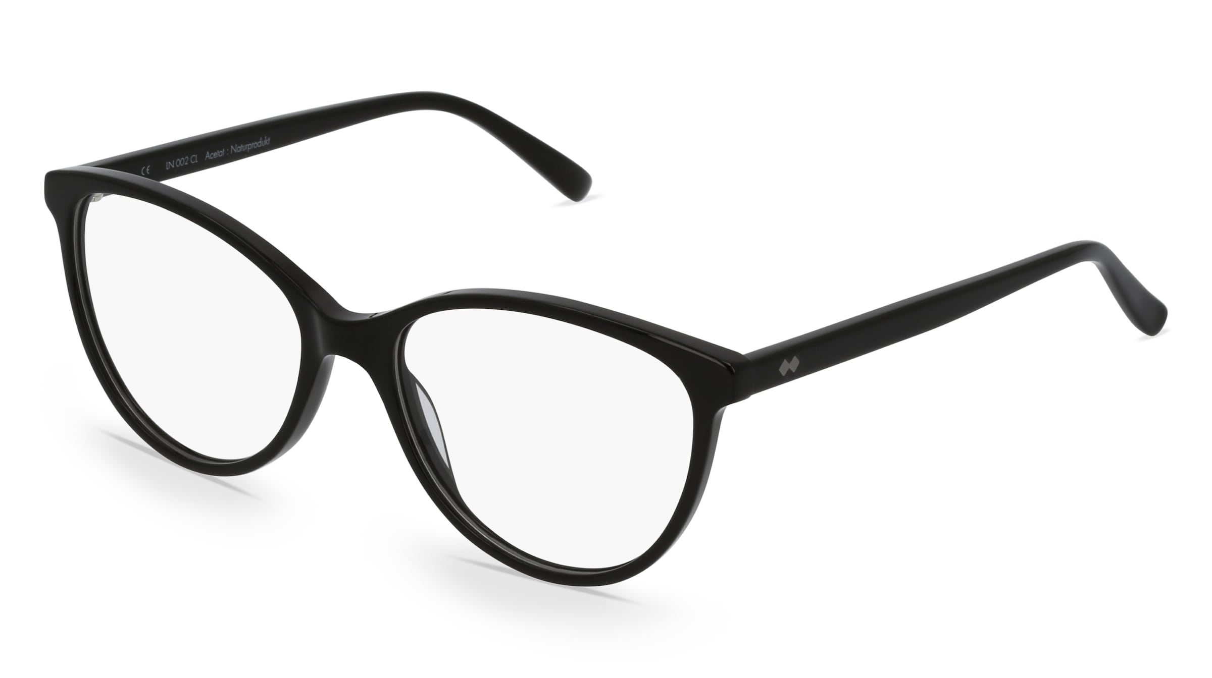 Fielmann LN 002 CL Damen-Brille inkl. Gläser Vollrand Butterfly Acetat-Gestell 53mm/16mm/135mm, schwarz