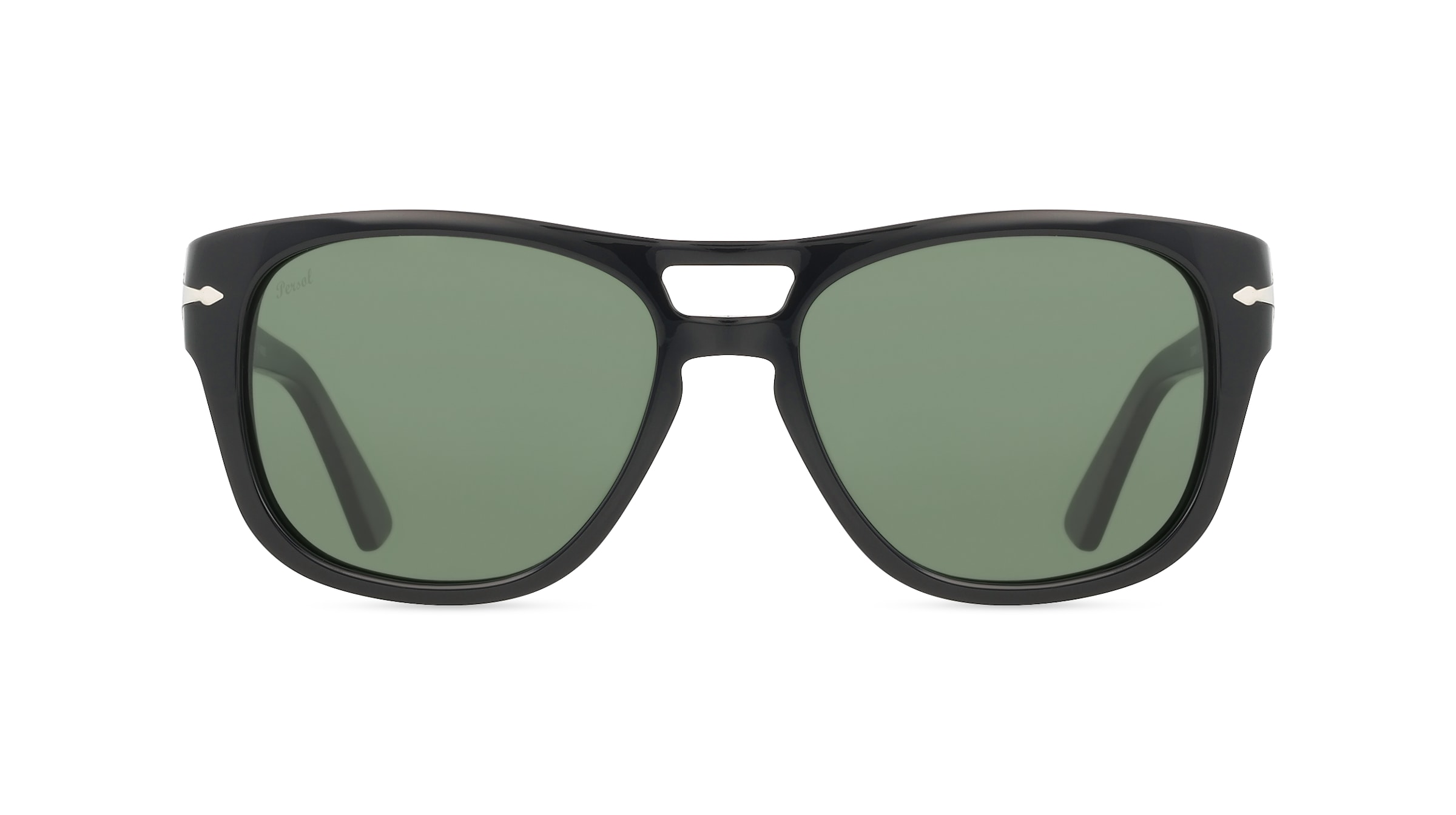 Persol PO3366S Damen-Sonnenbrille Vollrand Eckig Acetat-Gestell, schwarz