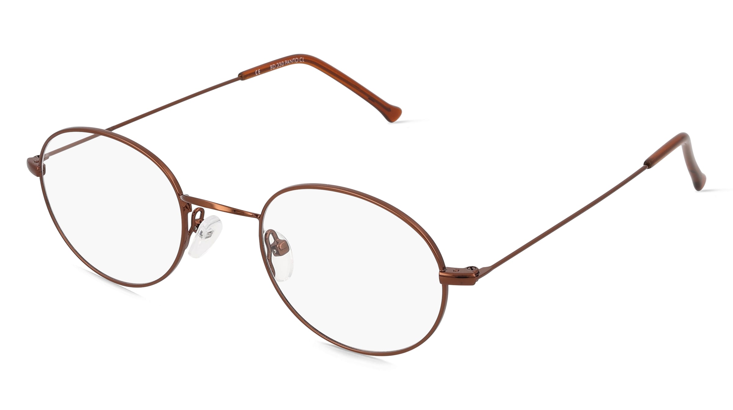 Fielmann BD 350 PANTO CL Unisex-Brille inkl. Gläser Vollrand Panto Edelstahl-Gestell 50/20/145, Braun