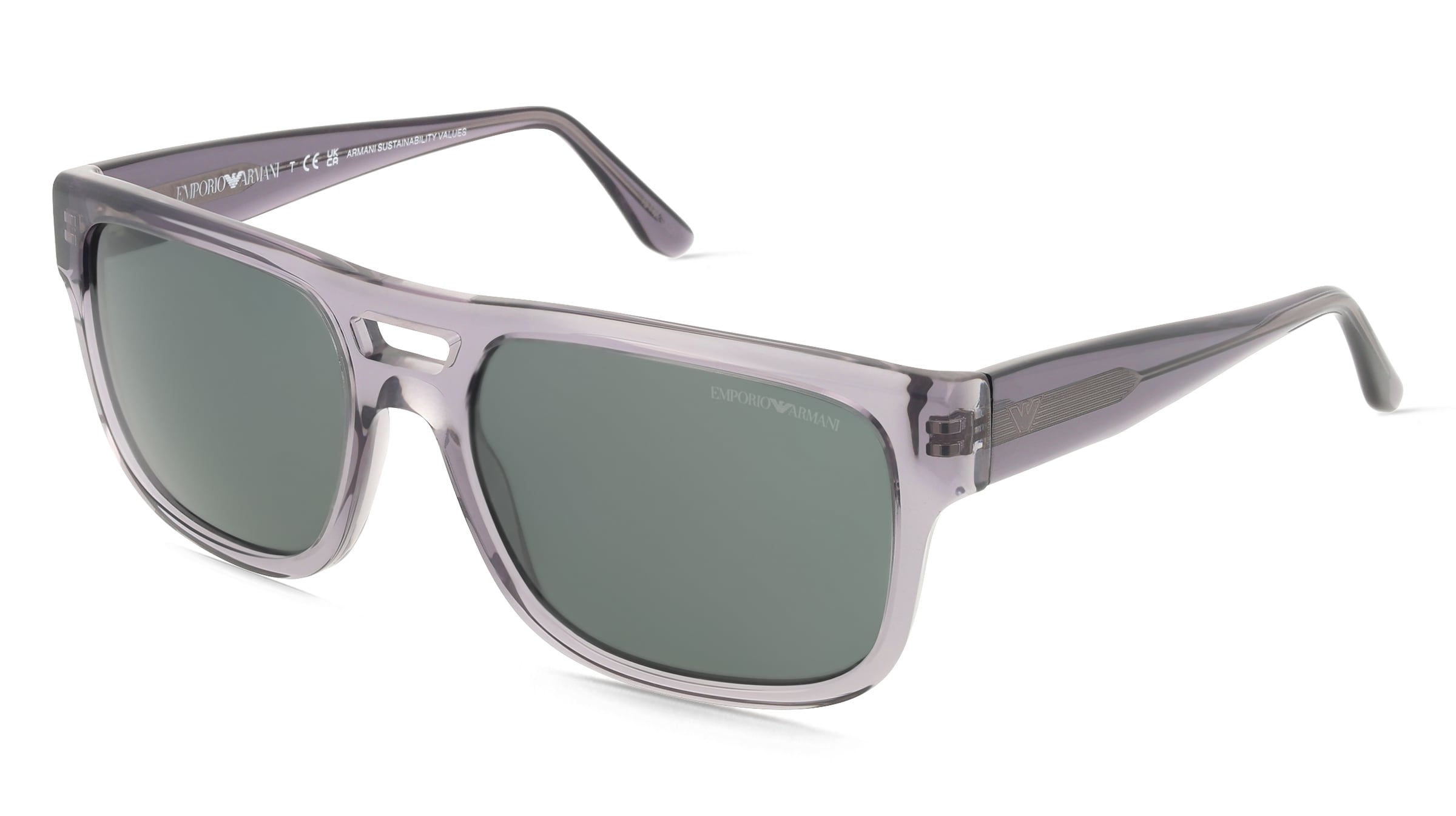 Emporio Armani EA4197 Herren-Sonnenbrille Vollrand Quadratisch Acetat-Gestell, Grau