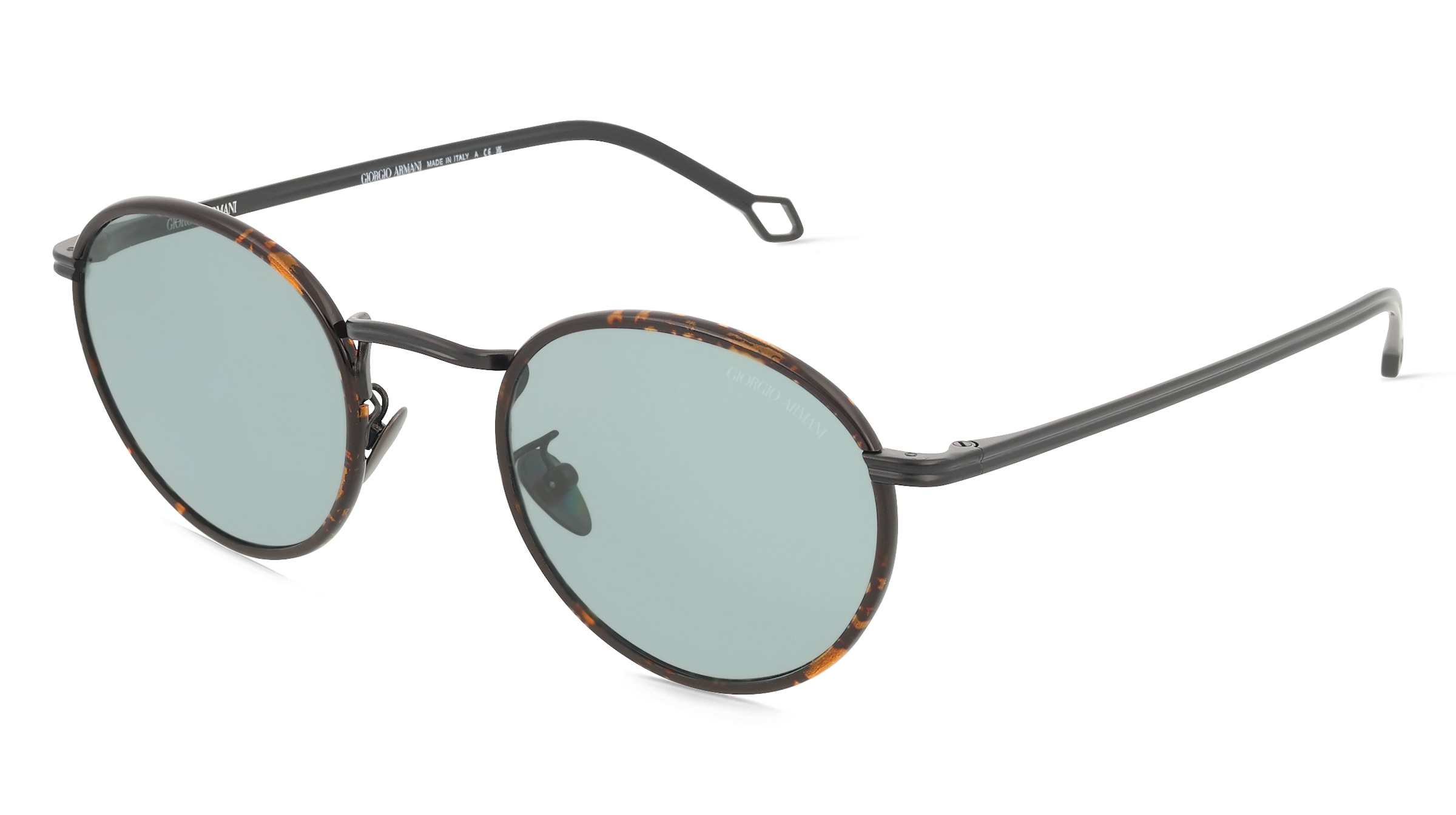 Giorgio Armani AR6163J Herren-Sonnenbrille Vollrand Rund Metall-Gestell, Schwarz