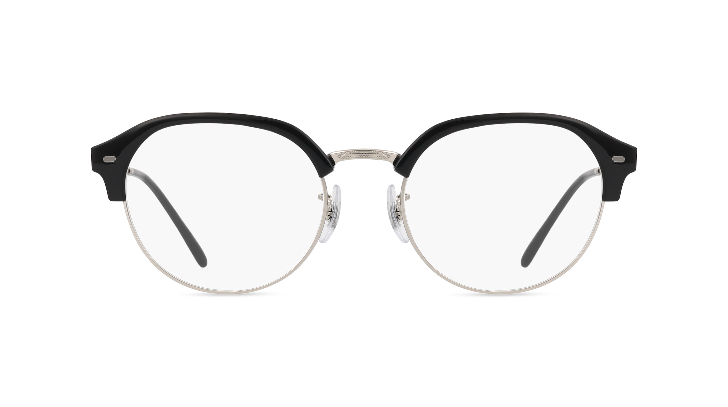 Ray-Ban RX7229 Unisex-Brille inkl. Gläser Vollrand Browline Kunststoff-Gestell 53mm/20mm/145mm, silber