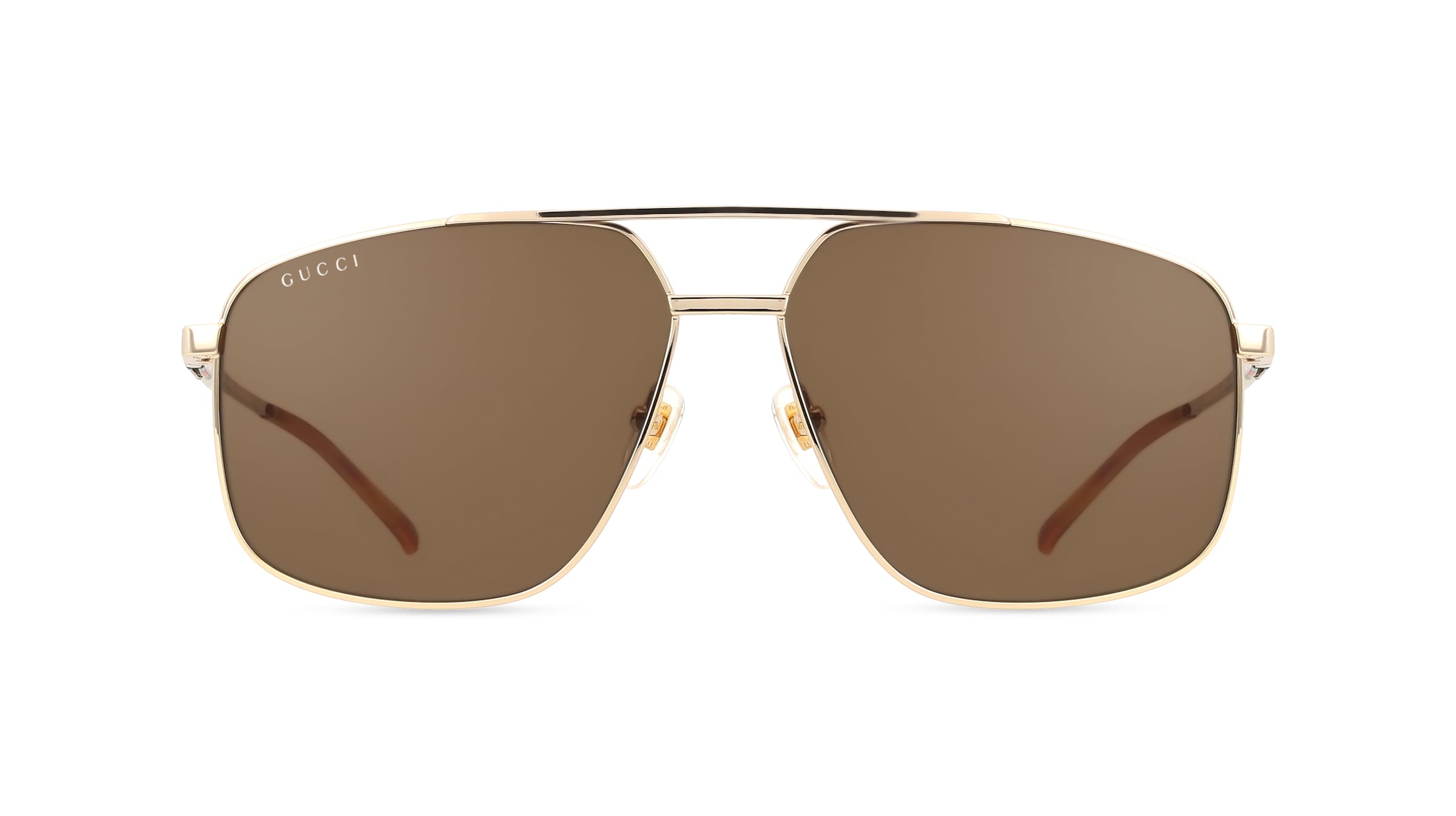 Gucci GG1676S Herren-Sonnenbrille Vollrand Pilot Metall-Gestell, gold