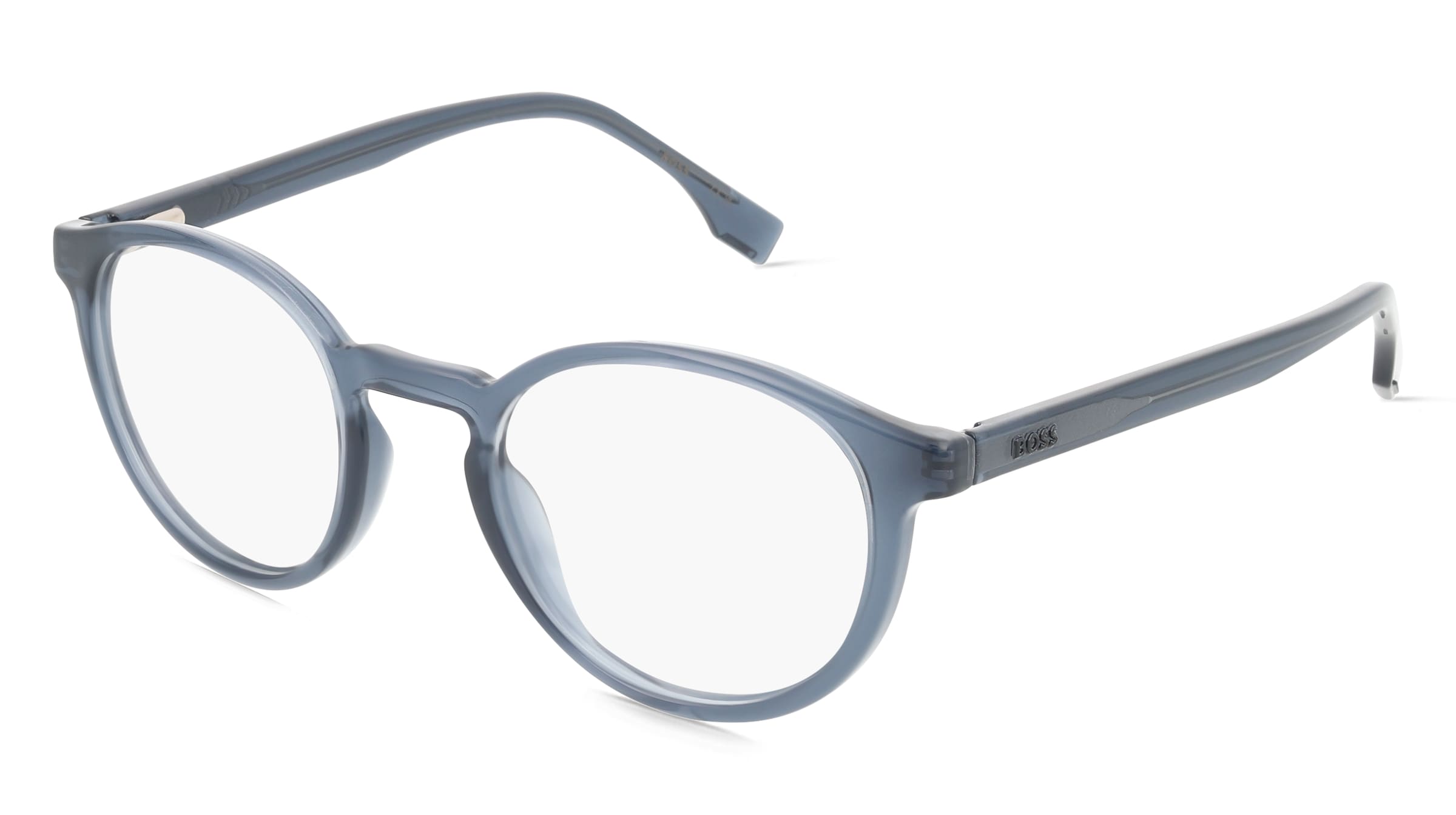 Boss 1650 Unisex-Brille inkl. Gläser Vollrand Panto Kunststoff-Gestell 49/21/145, Blau