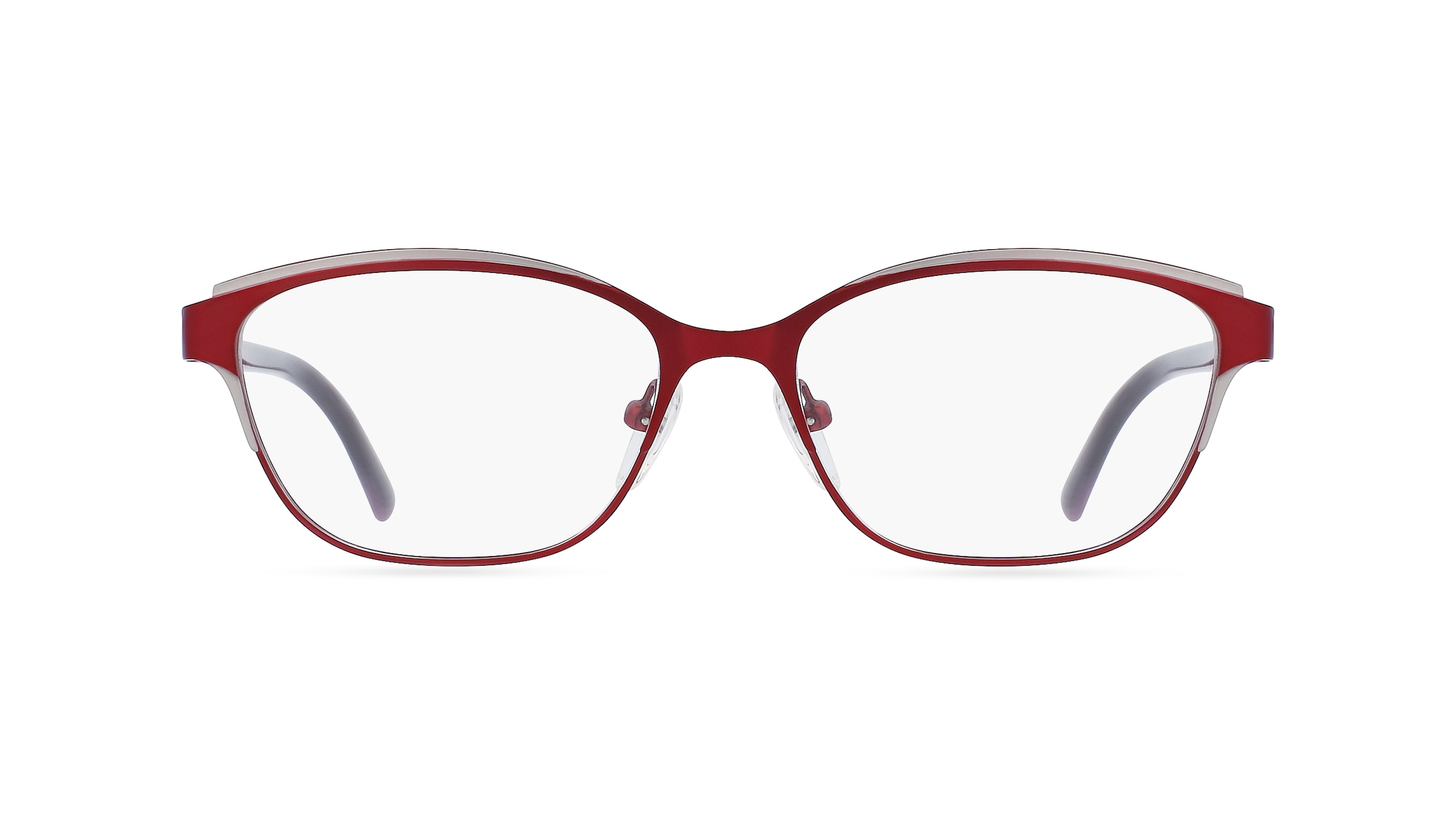 Fielmann OPH 9954 FLEX CL Damen-Brille inkl. Gläser Vollrand Butterfly Edelstahl-Gestell 52mm/16mm/135mm, rot