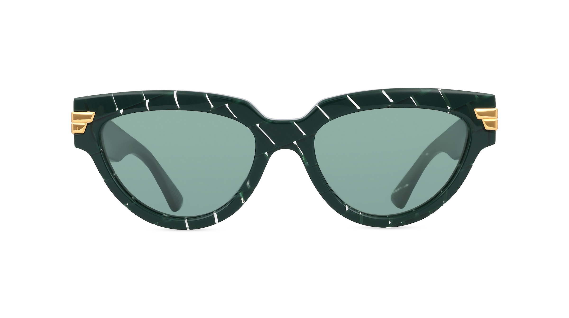 Bottega Veneta BV1035S Damen-Sonnenbrille Vollrand Cateye Recycled Acetat-Gestell, grün