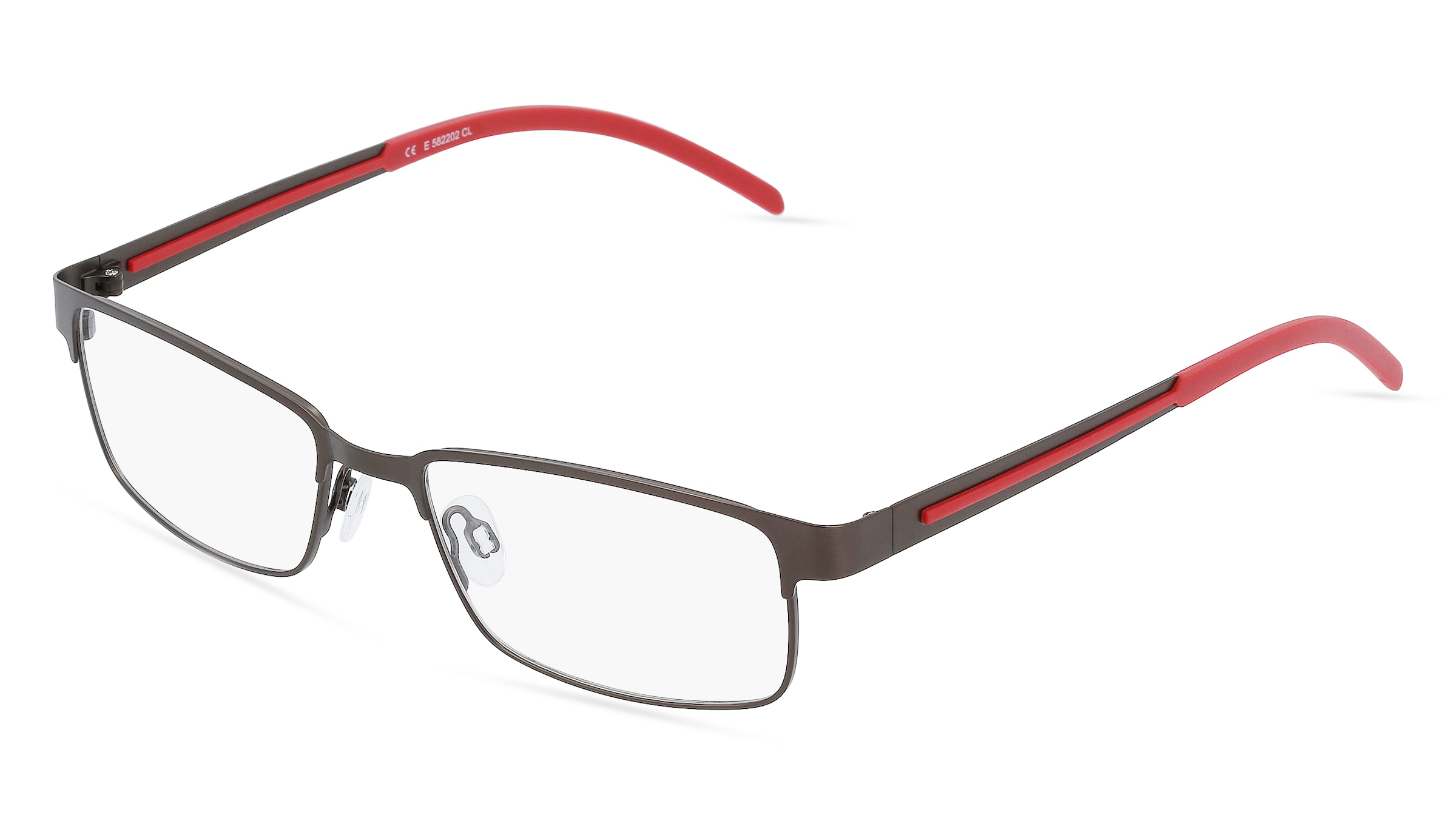 Fielmann E 582202 Herren-Brille inkl. Gläser Vollrand Quadratisch Edelstahl-Gestell 52/17/135, Grau