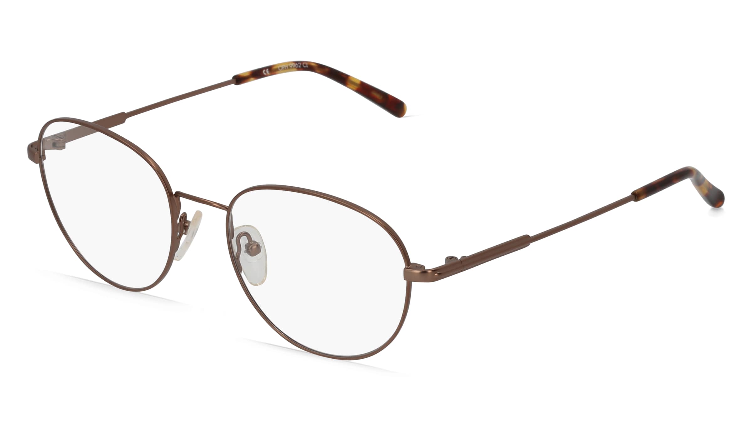 Fielmann OPH 9962 CL Unisex-Brille inkl. Gläser Vollrand Panto Edelstahl-Gestell 51/18/135, Braun