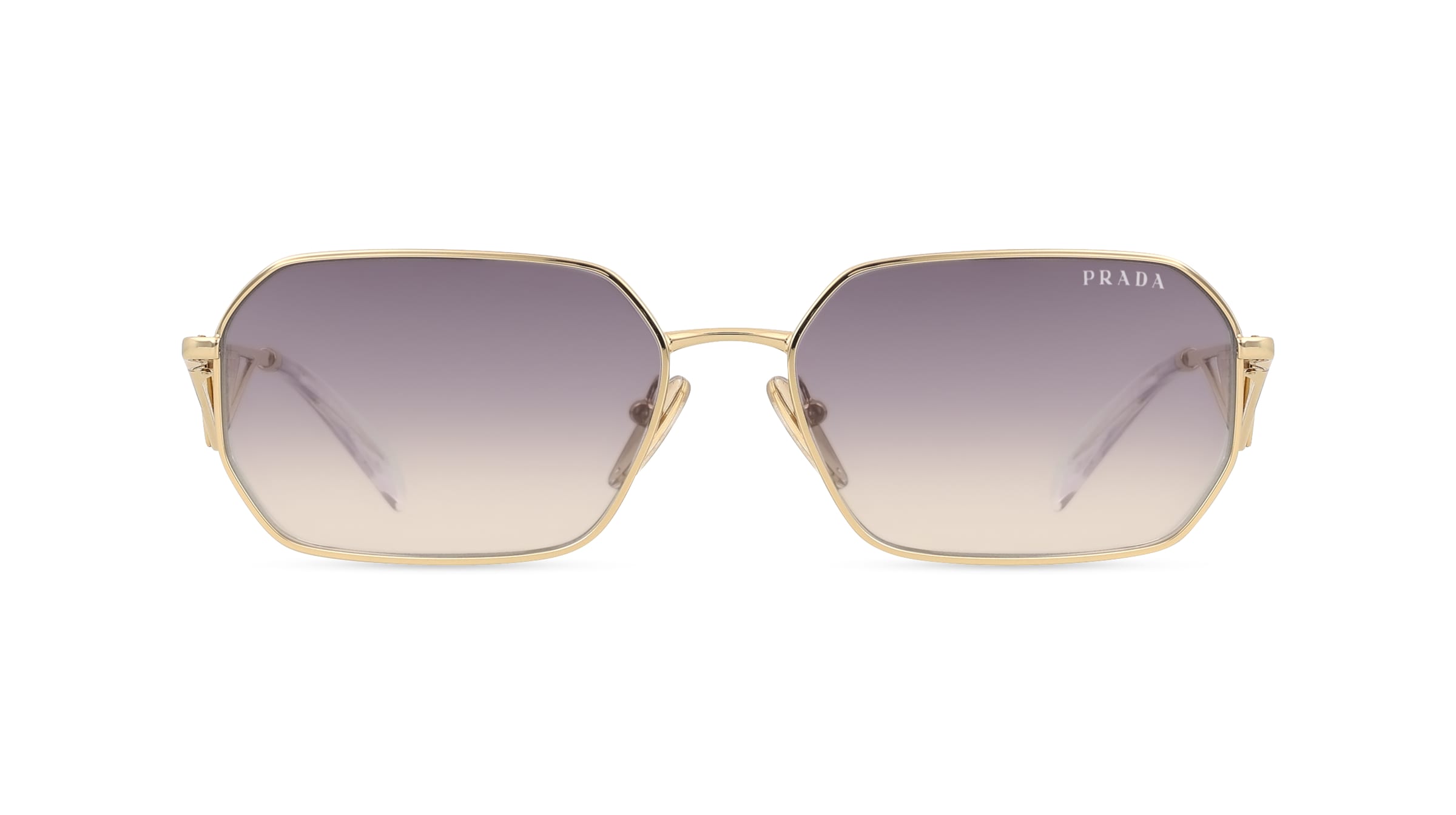 Prada PR A51S Damen-Sonnenbrille Vollrand Eckig Metall-Gestell, gold