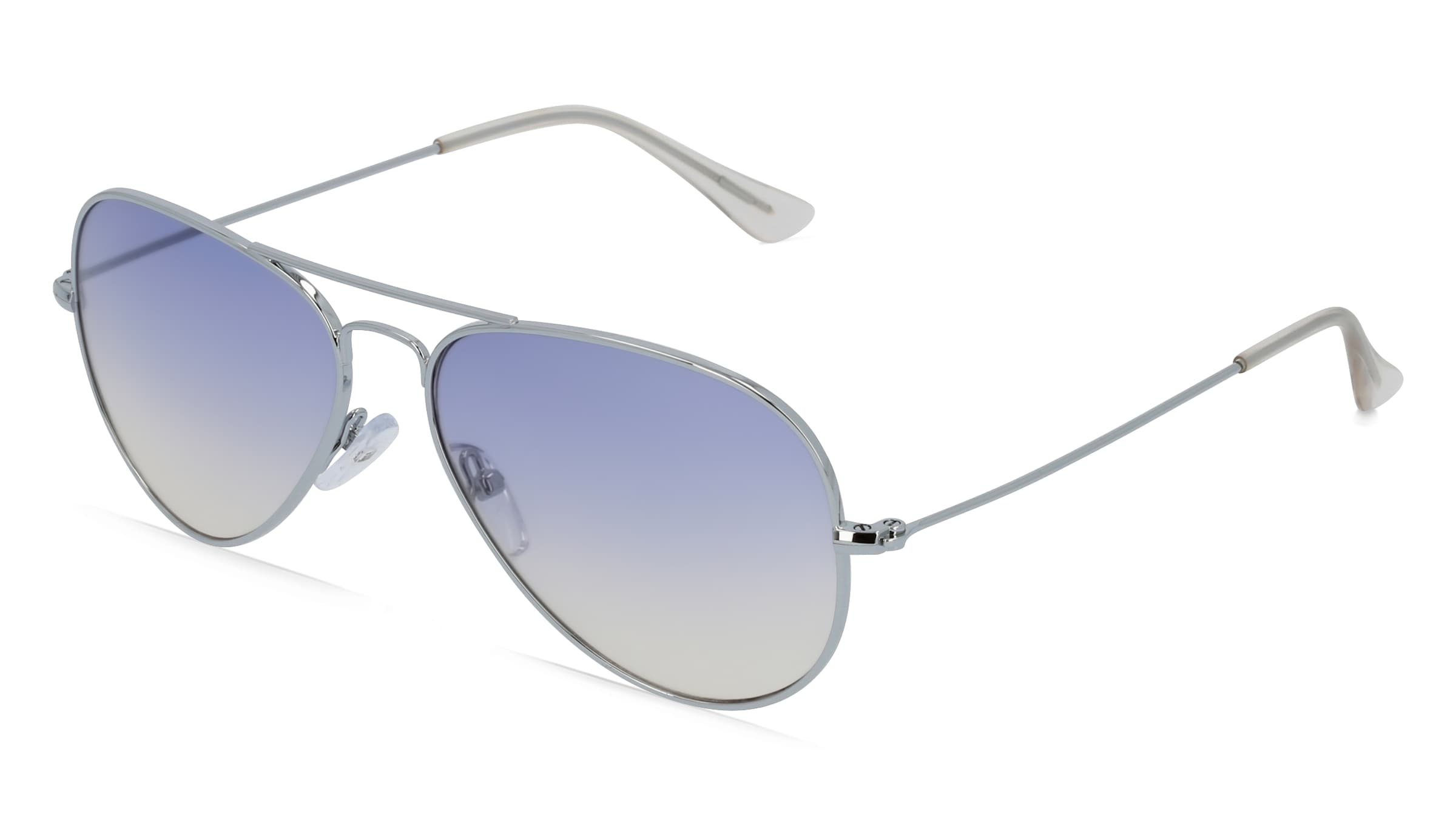 Fielmann BD 277 SUN CL Unisex-Sonnenbrille Vollrand Pilot Edelstahl-Gestell, silber