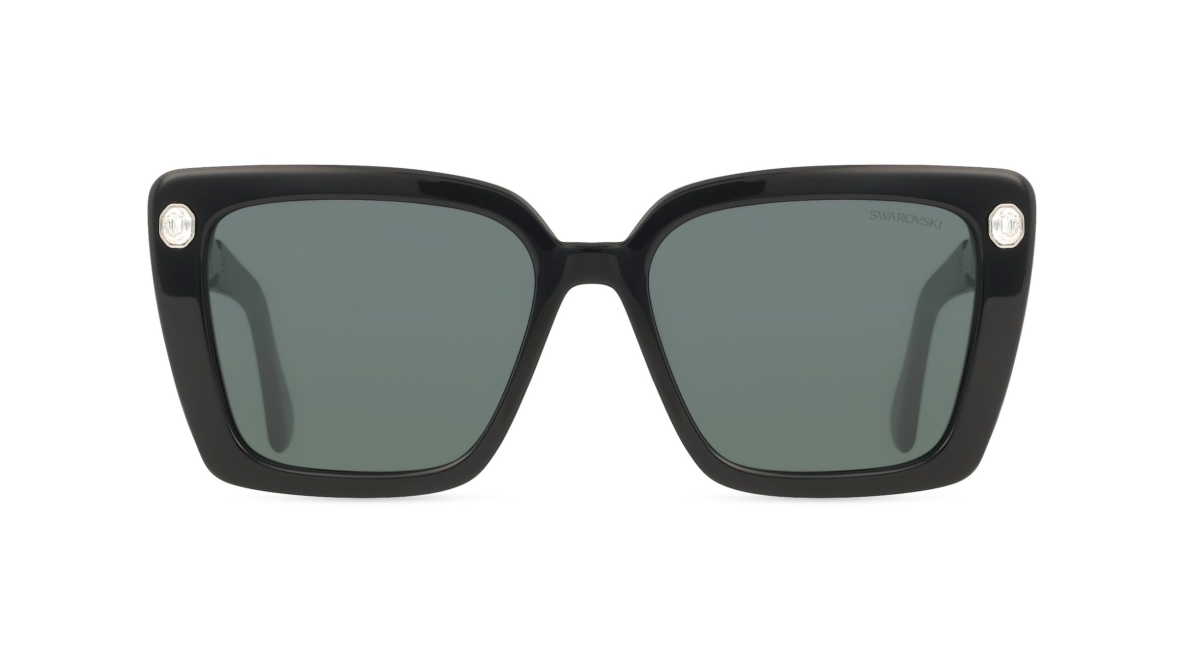 Swarovski SK6032 Damen-Sonnenbrille Vollrand Eckig Acetat-Gestell, schwarz