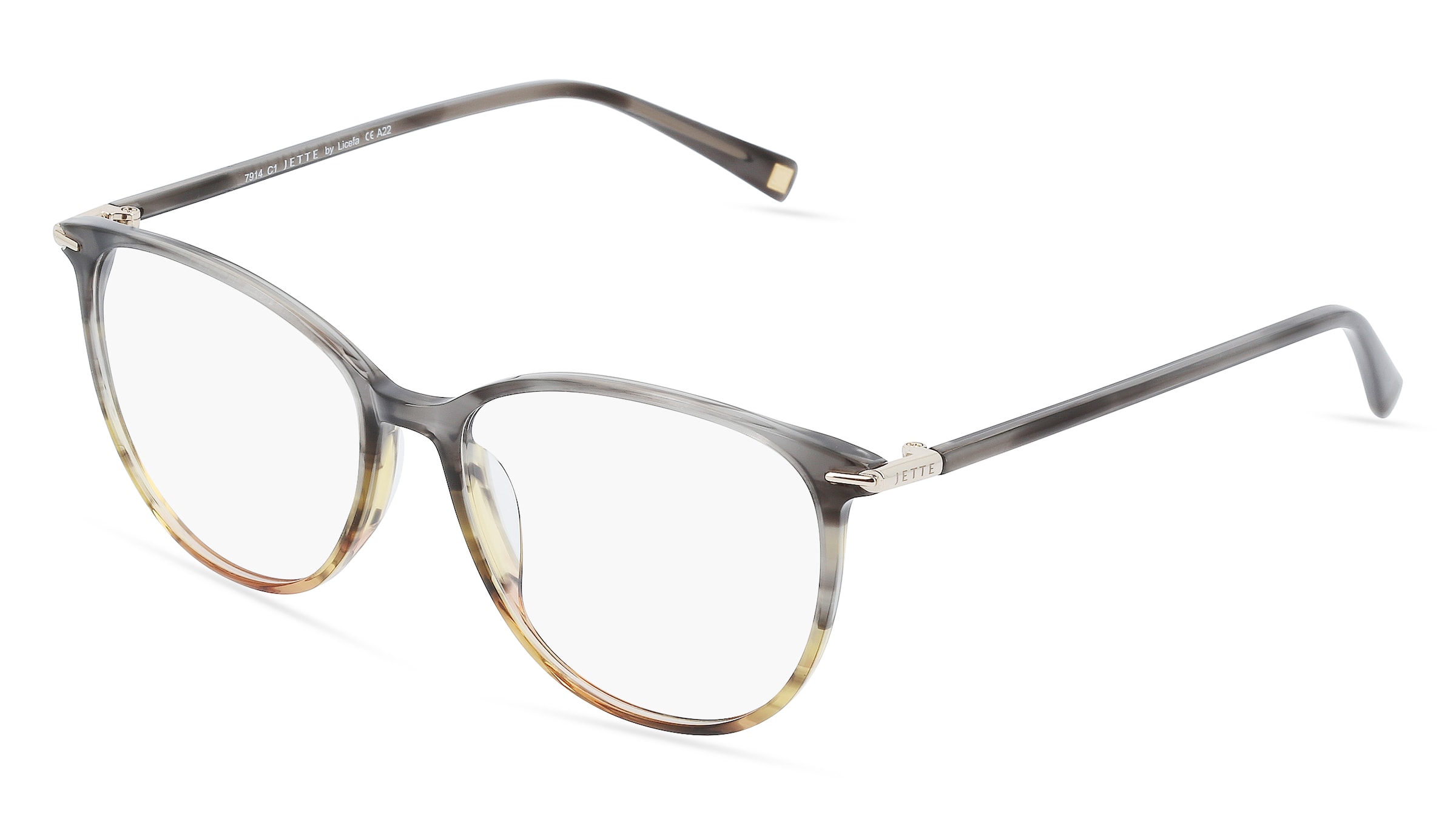 Jette 7914 Damen-Brille inkl. Gläser Vollrand Butterfly Kunststoff-Gestell 53/16/135, Grau