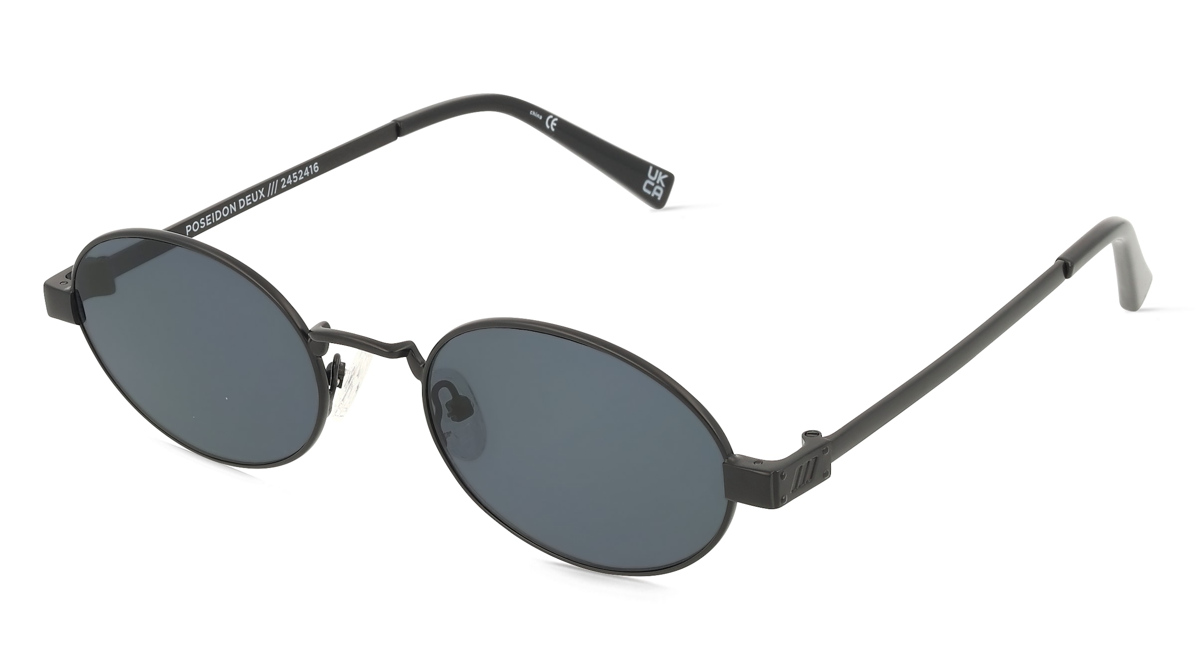 Le Specs POSEIDON DEUX Unisex-Sonnenbrille Vollrand Oval Metall-Gestell, Schwarz
