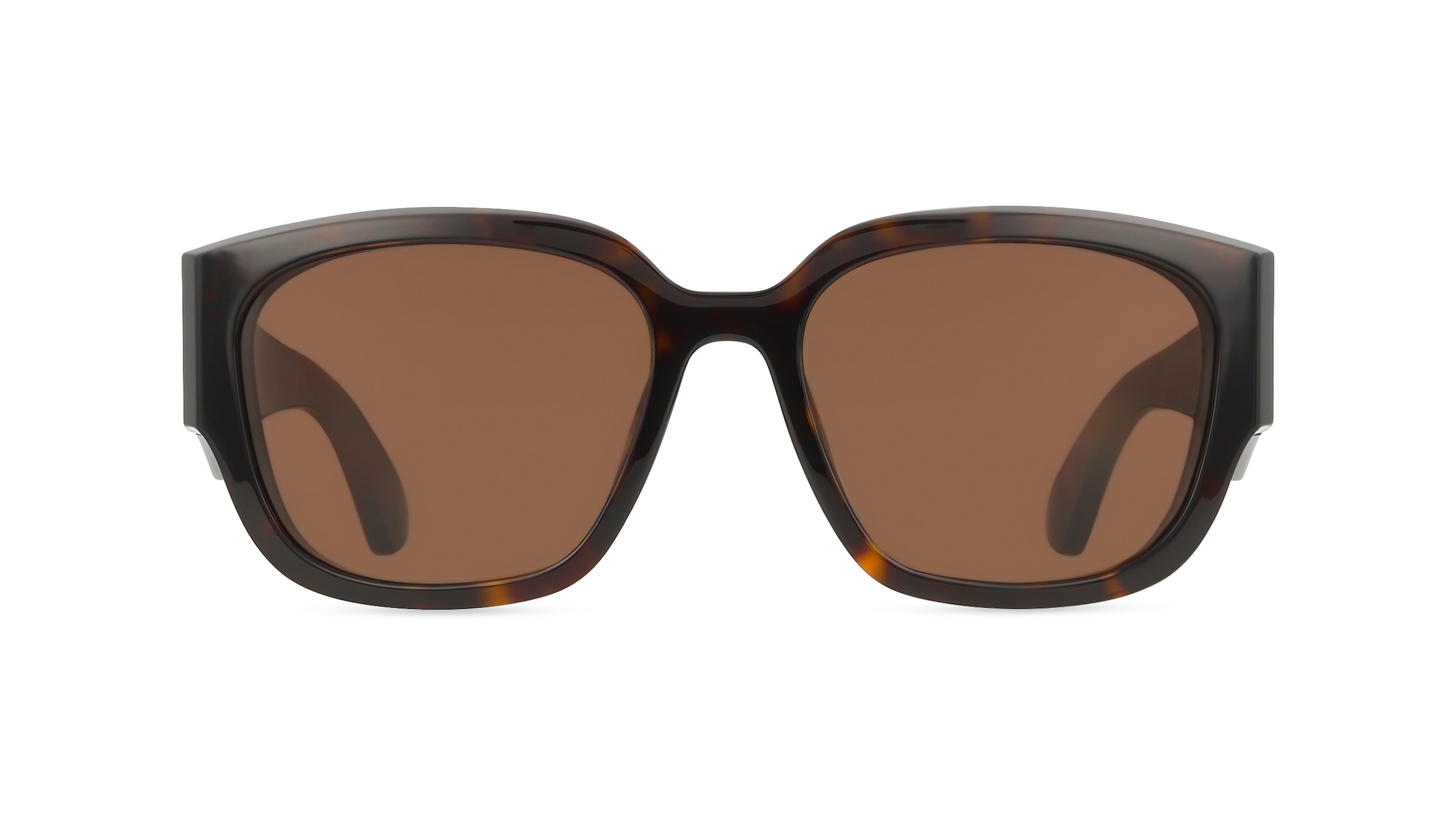 Alexander McQueen AM0468S Damen-Sonnenbrille Vollrand Eckig Acetat-Gestell, Havanna