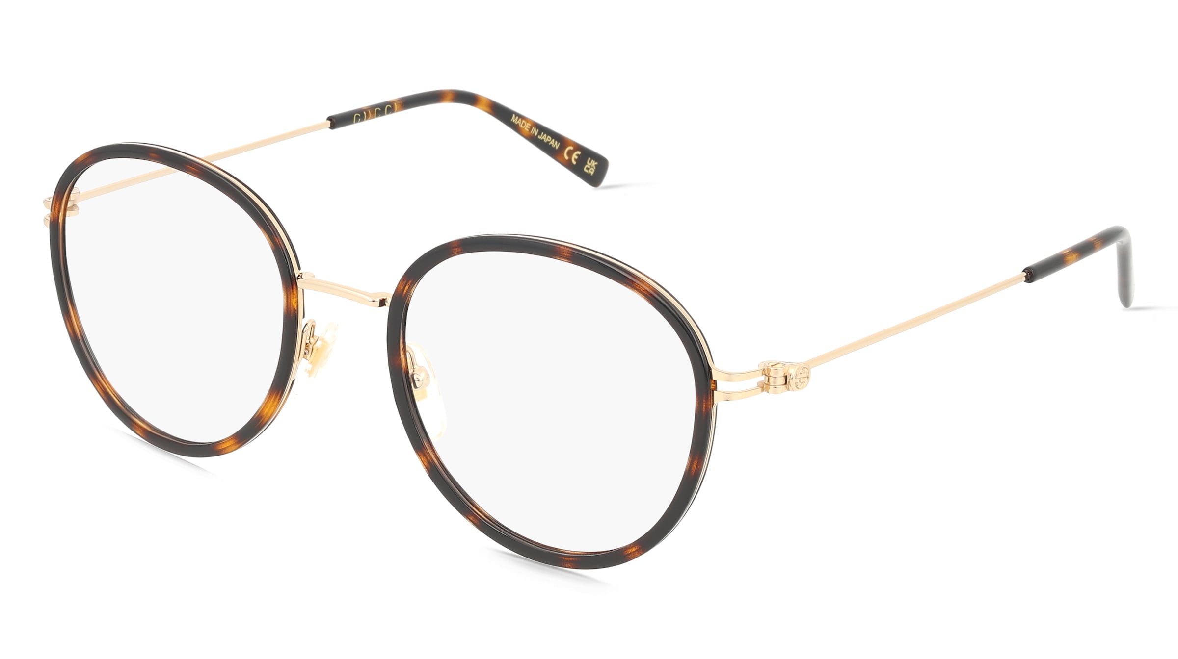 Gucci GG1851O Unisex-Brille inkl. Gläser Vollrand Rund Kunststoff-Gestell 50/20/145, Havanna