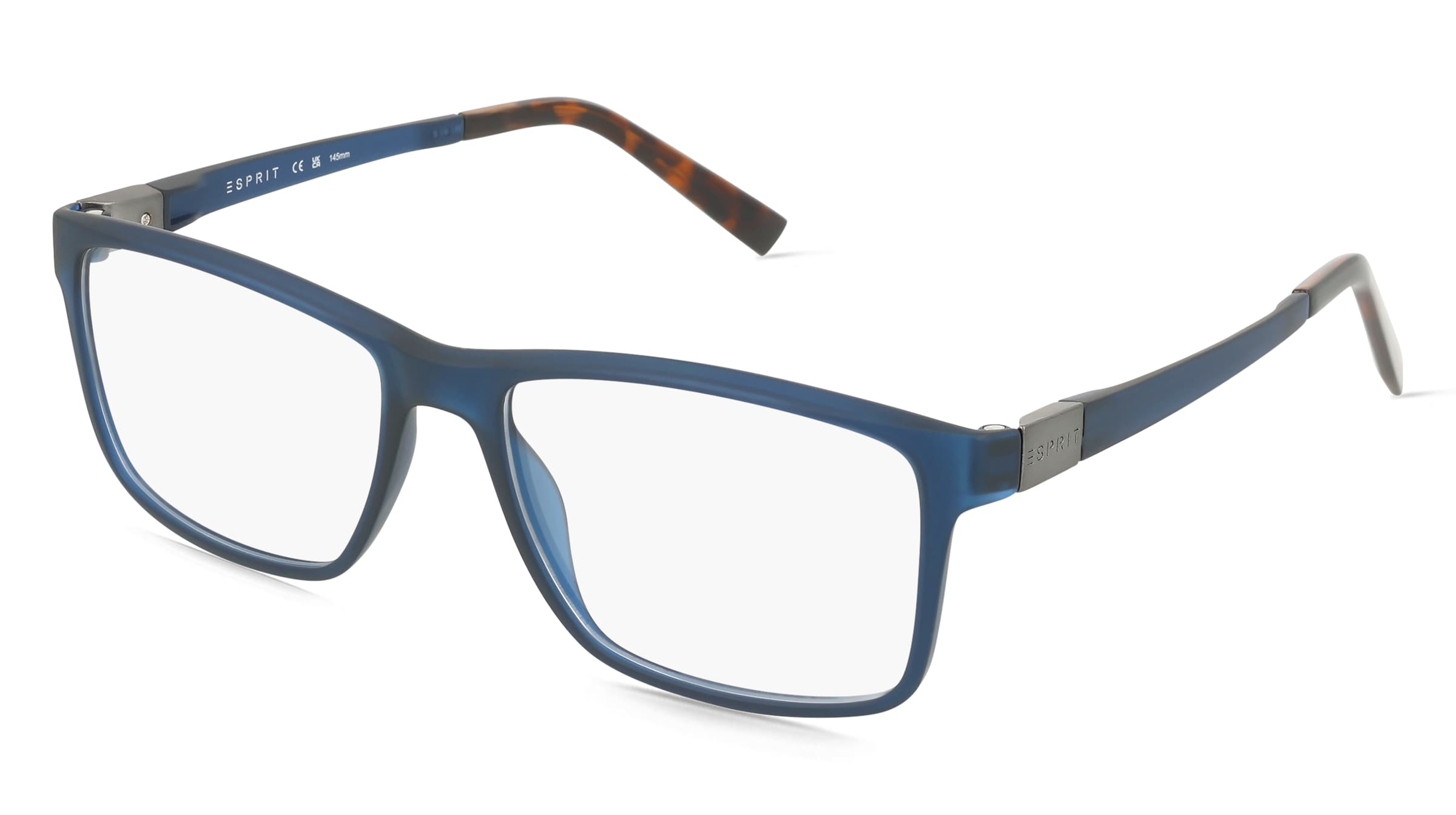 Esprit 17524 Herren-Brille inkl. Gläser Vollrand Eckig Ultem-Gestell 56/17/145, Blau