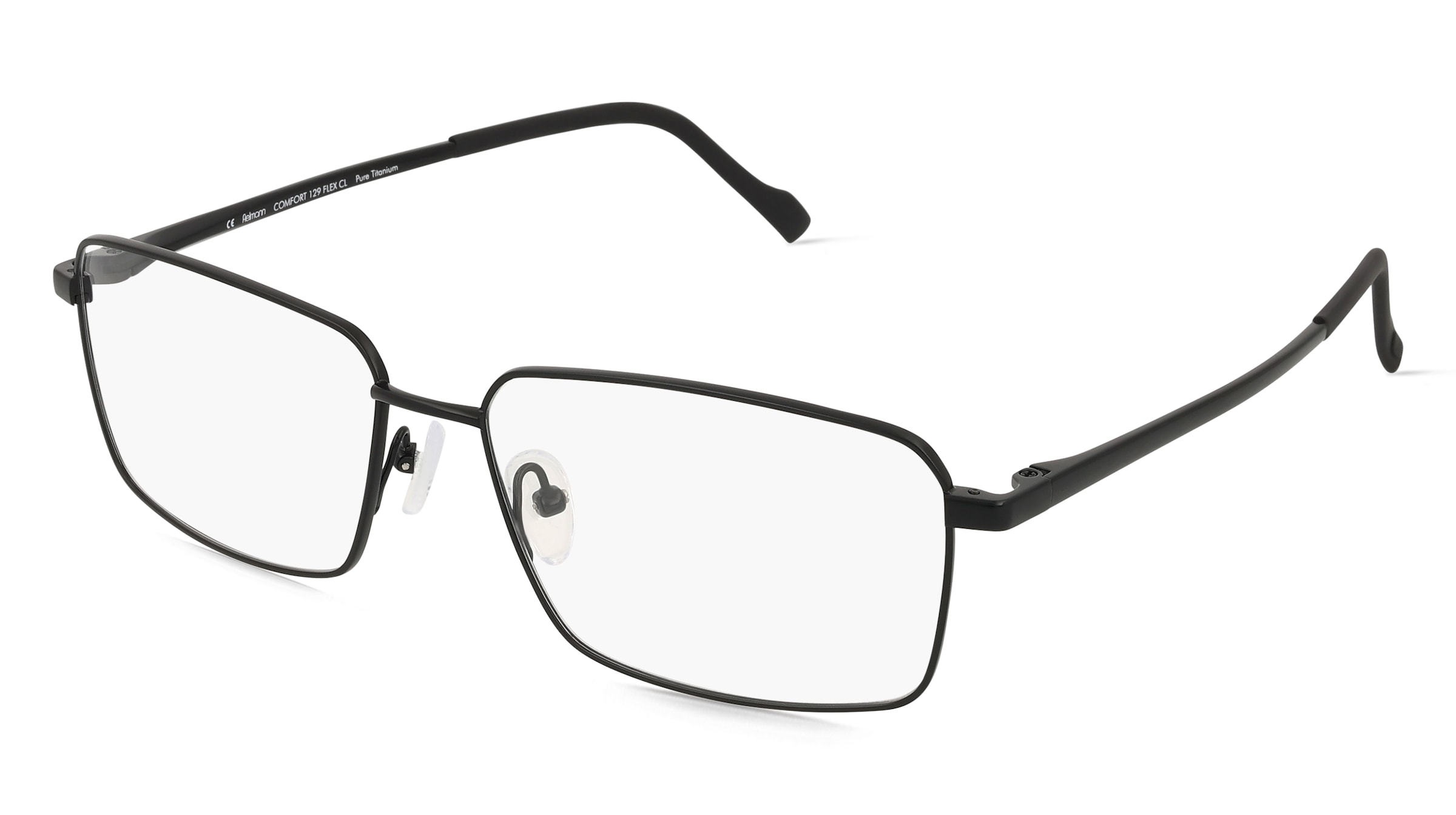 Fielmann COMFORT 129 FLEX CL Herren-Brille inkl. Gläser Vollrand Quadratisch Titan-Gestell 59/16/145, Schwarz
