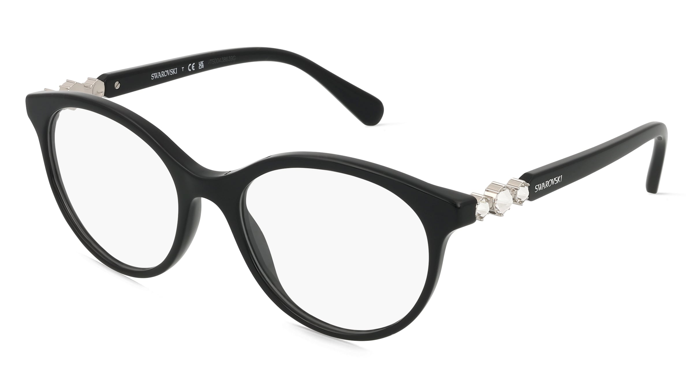 Swarovski 0SK2019 Damen-Brille inkl. Gläser Vollrand Rund Acetat-Gestell 52/18/140, Schwarz