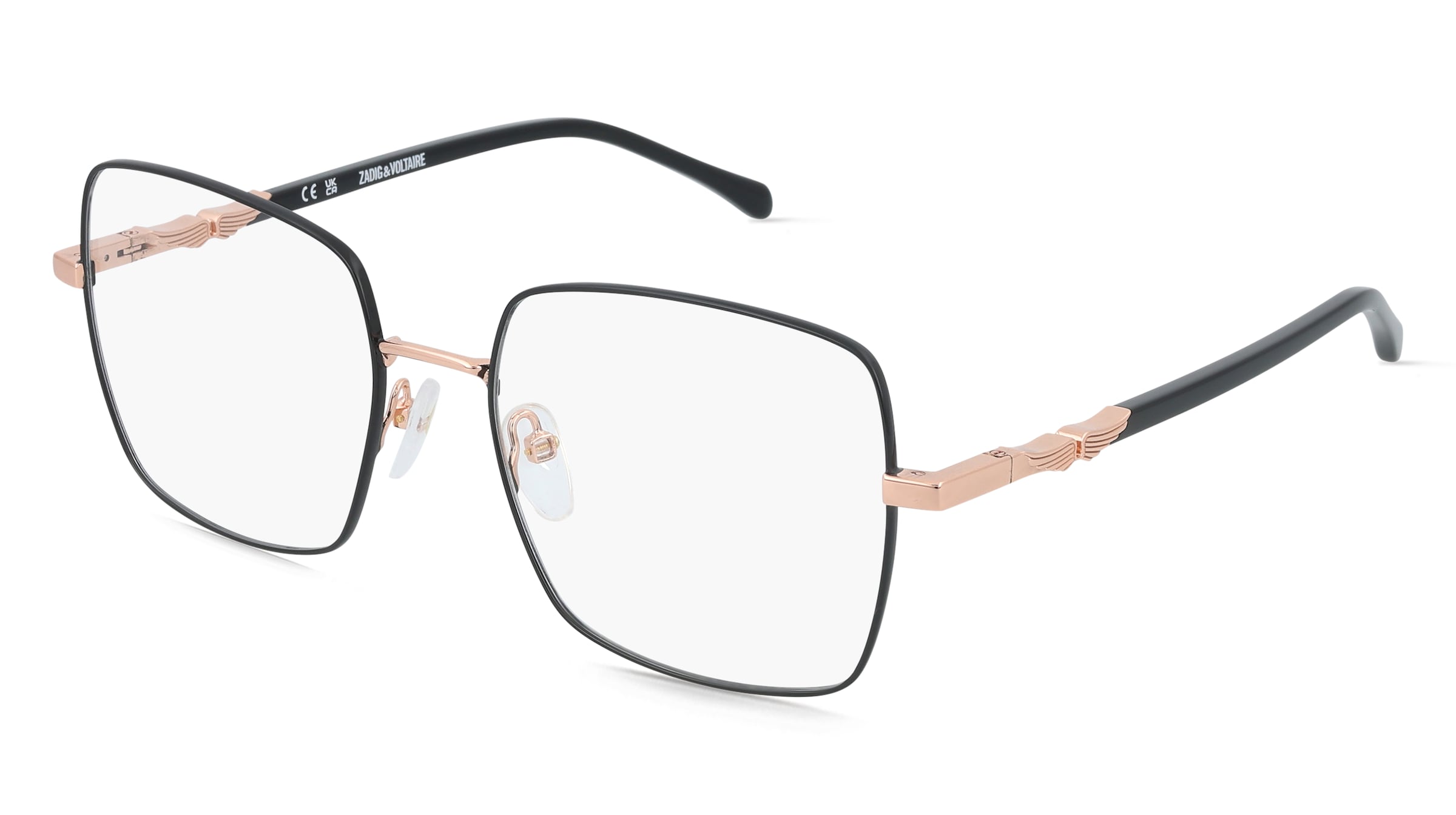 Zadig &amp; Voltaire VZV447 Damen-Brille inkl. Gläser Vollrand Quadratisch Metall-Gestell 54/18/135, Gold