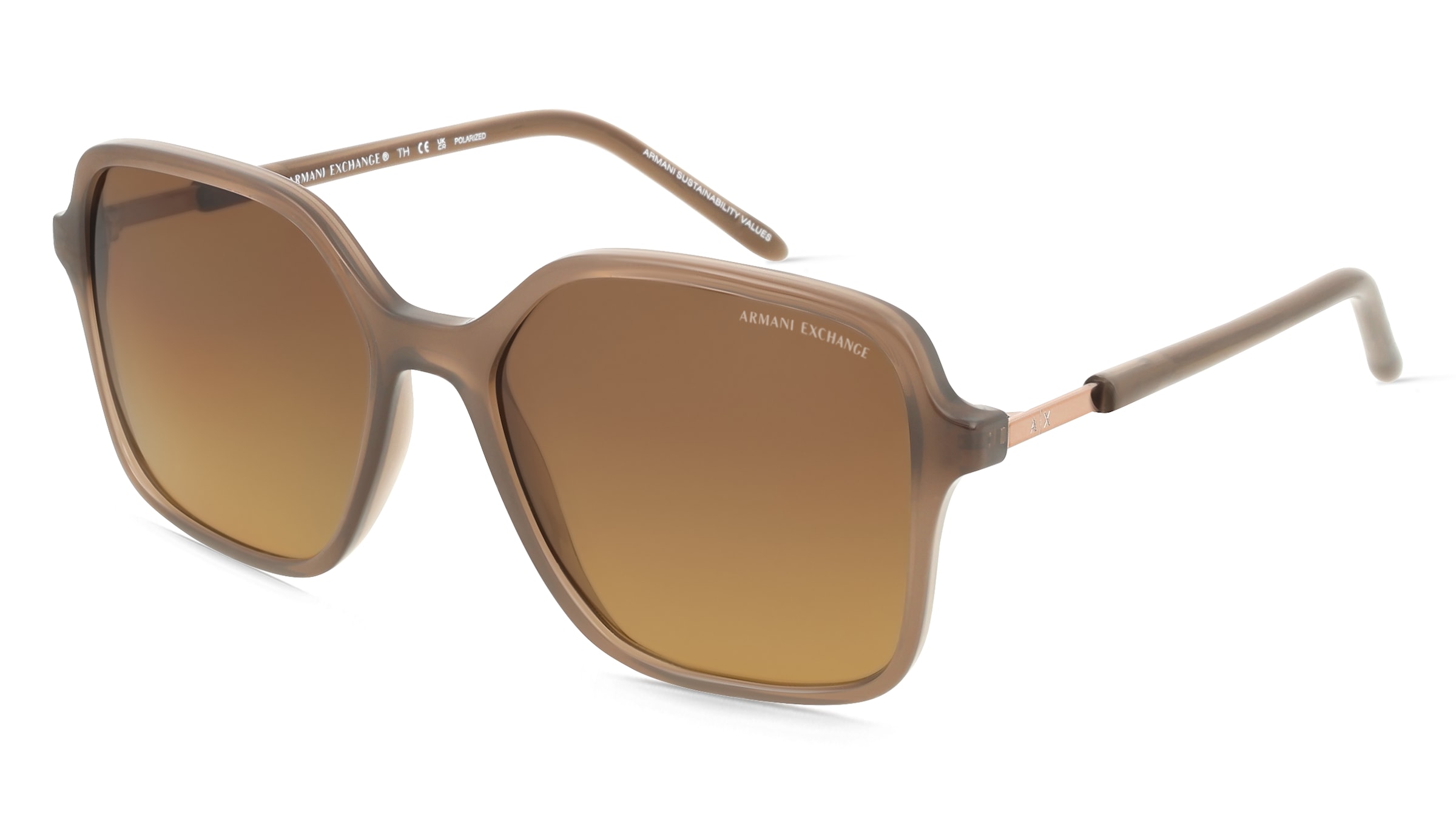 Emporio Armani 0AX4163S Damen-Sonnenbrille Vollrand Butterfly Kunststoff-Gestell, Braun