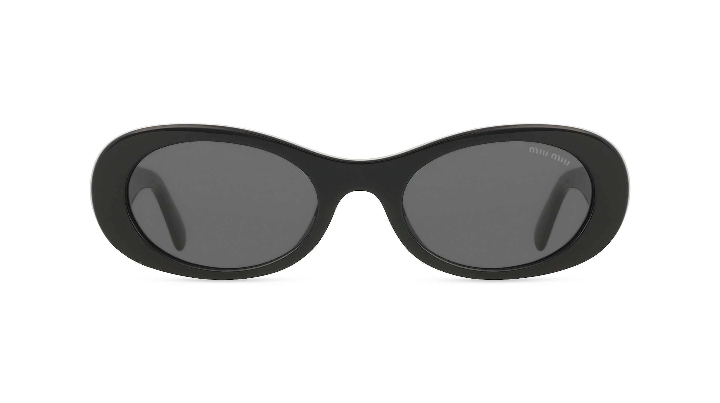 Miu Miu MU 06ZS Damen-Sonnenbrille Vollrand Oval Acetat-Gestell, Schwarz