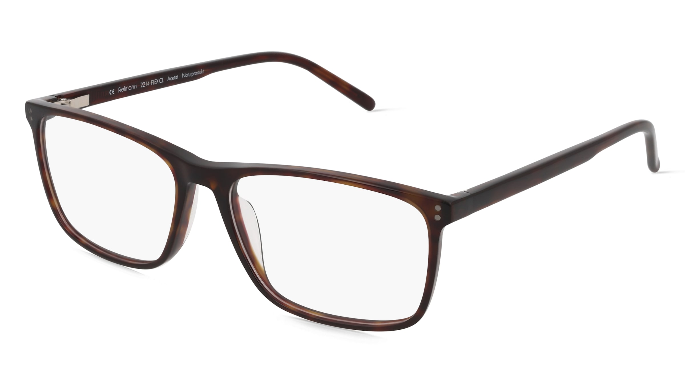 Fielmann 2214 FLEX CL Unisex-Brille inkl. Gläser Vollrand Quadratisch Acetat-Gestell 56/16/145, Havanna
