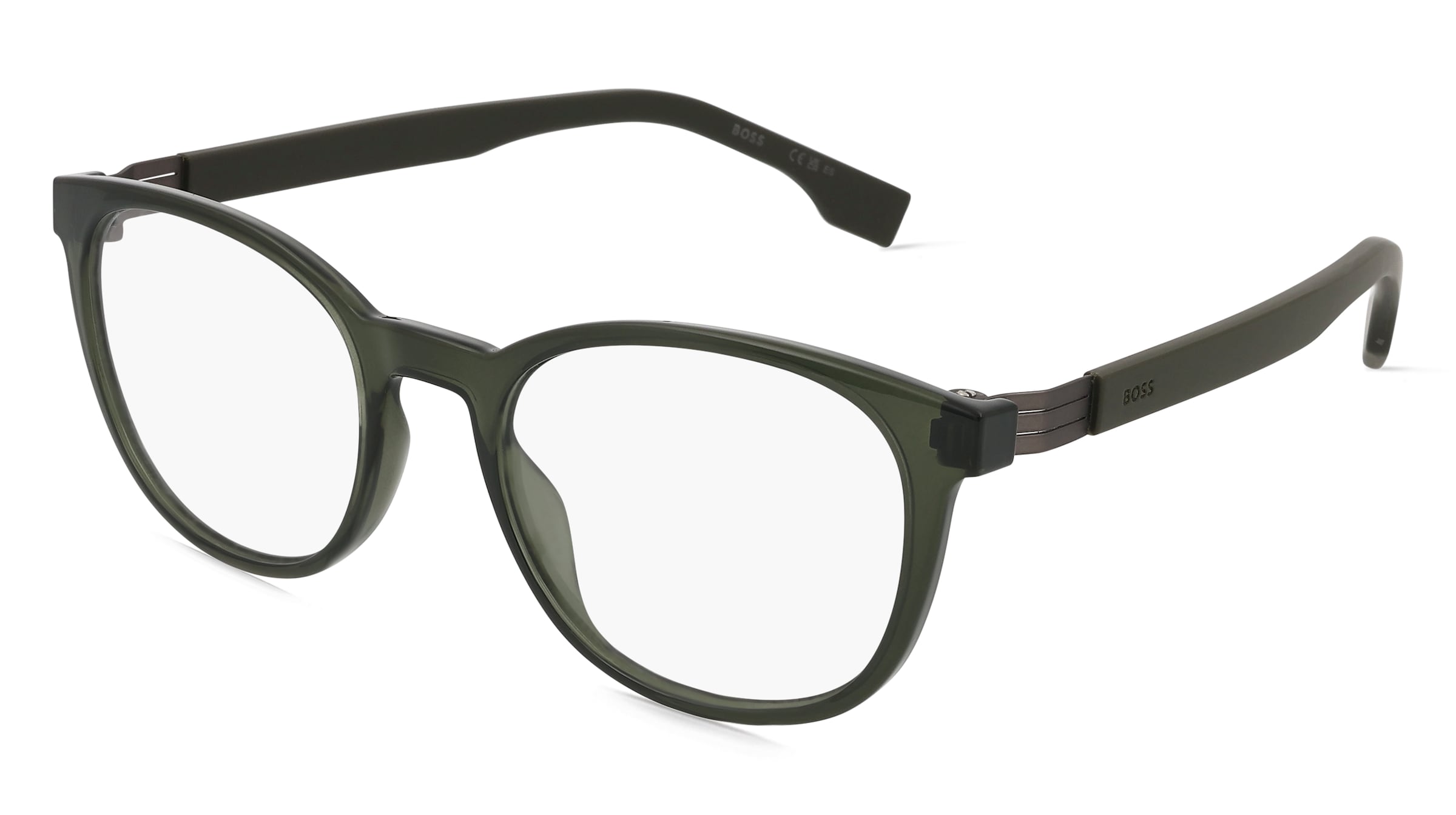 Boss 1577 Herren-Brille inkl. Gläser Vollrand Quadratisch Kunststoff-Gestell 52/20/150, Grün
