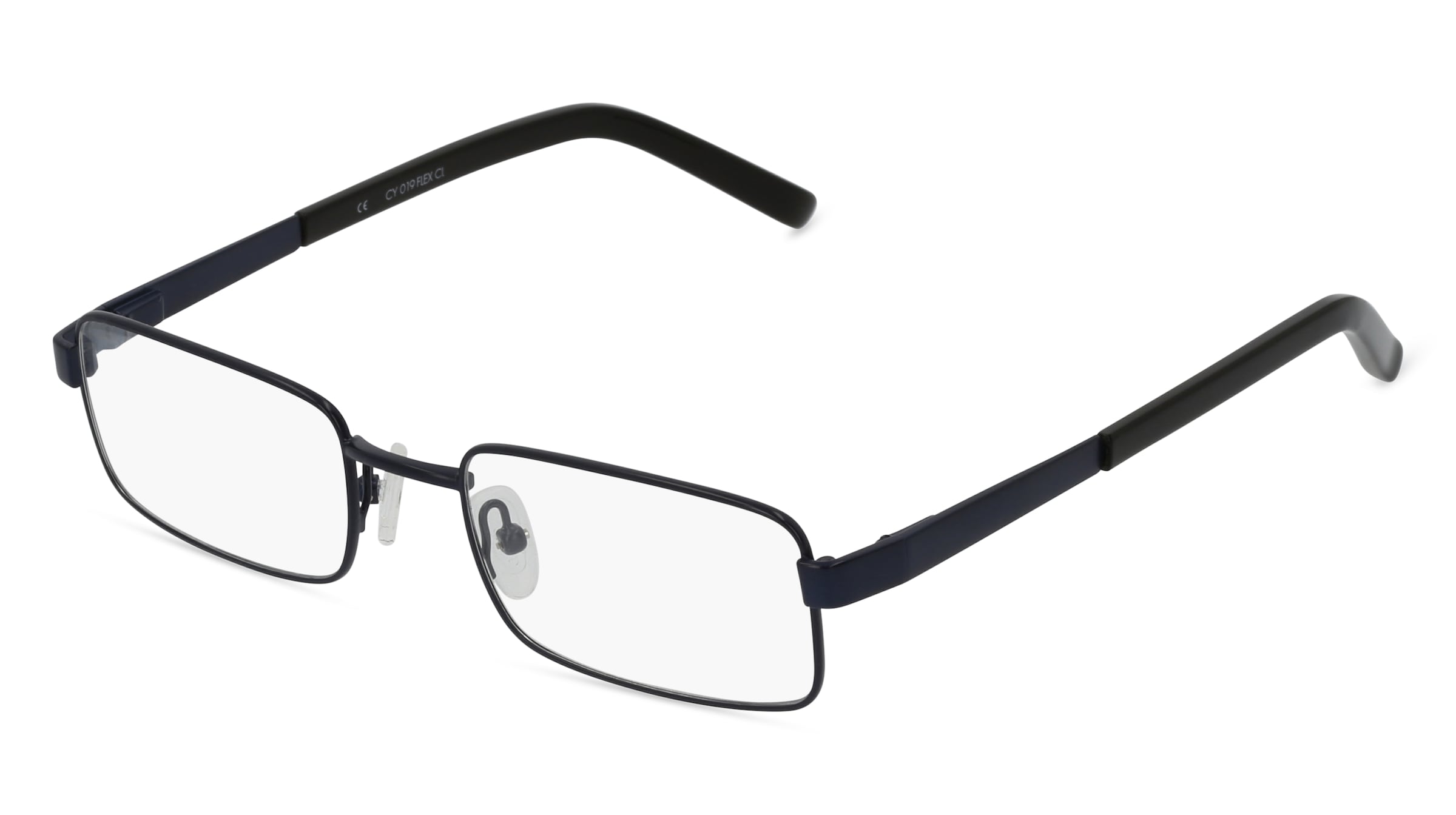 Fielmann CY 019 FLEX CL Herren-Brille inkl. Gläser Vollrand Eckig Edelstahl-Gestell 50mm/19mm/140mm, blau