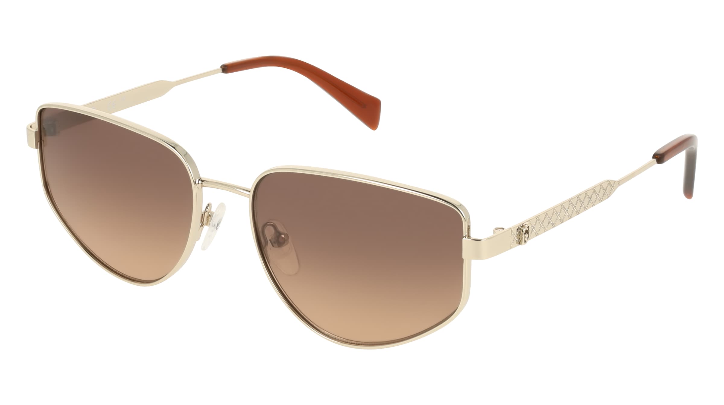Liu Jo LJ164S Damen-Sonnenbrille Vollrand Rund Metall-Gestell, Gold