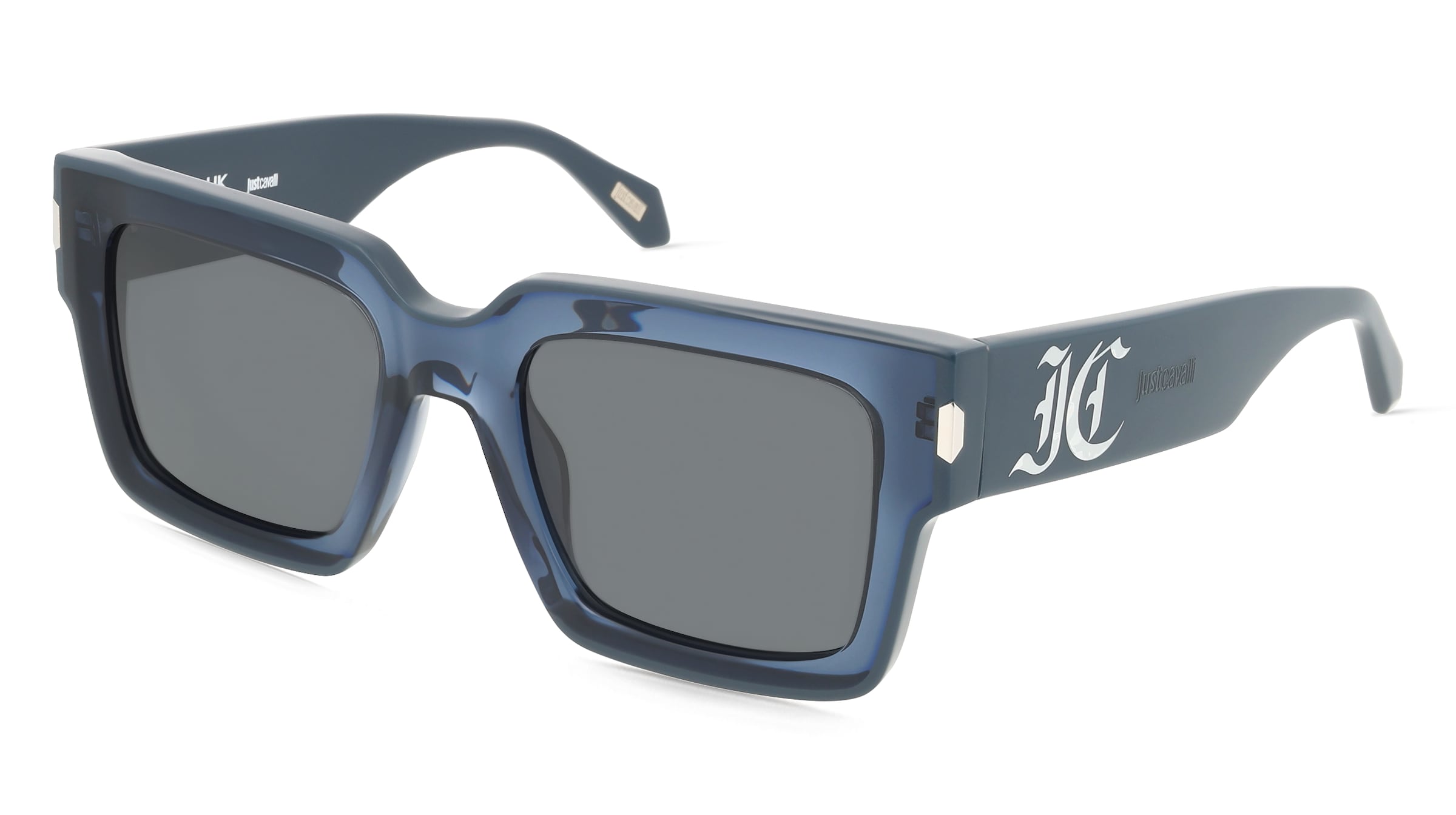Just Cavalli SJC108V Unisex-Sonnenbrille Vollrand Quadratisch Acetat-Gestell, Blau