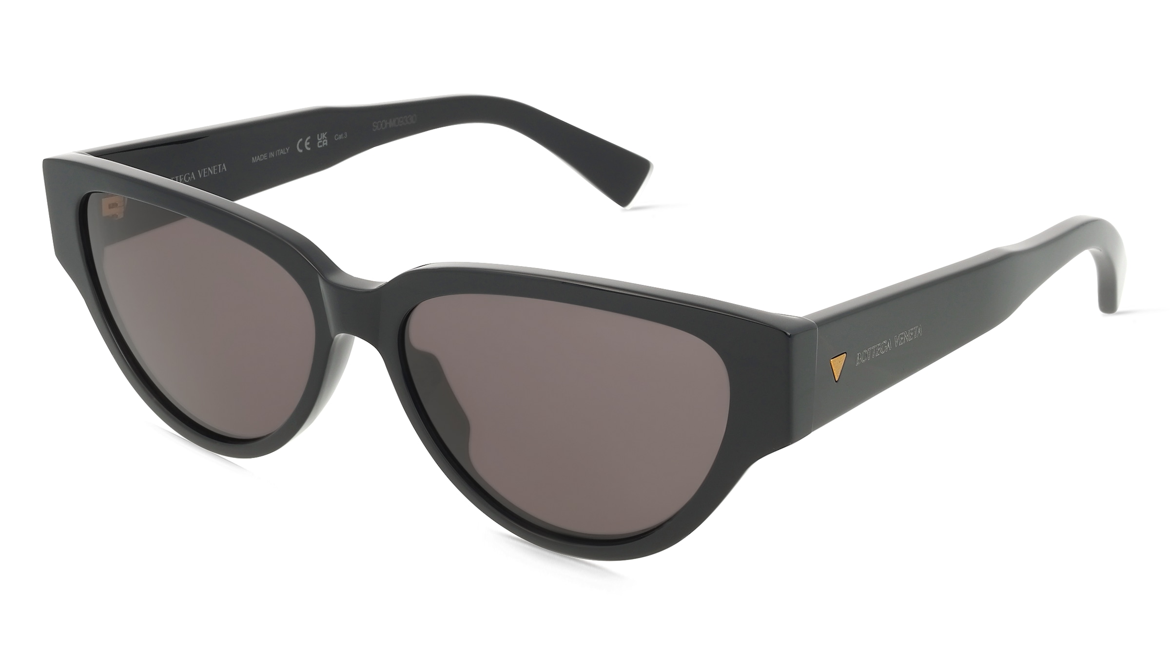 Bottega Veneta BV1319S Damen-Sonnenbrille Vollrand Cat Eye Acetat-Gestell, Schwarz