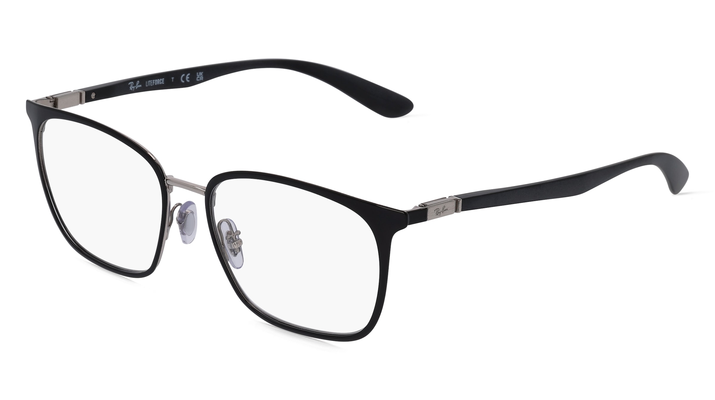 Ray-Ban RX6486 Unisex-Brille inkl. Gläser Vollrand Quadratisch Edelstahl-Gestell 54/17/145, Schwarz