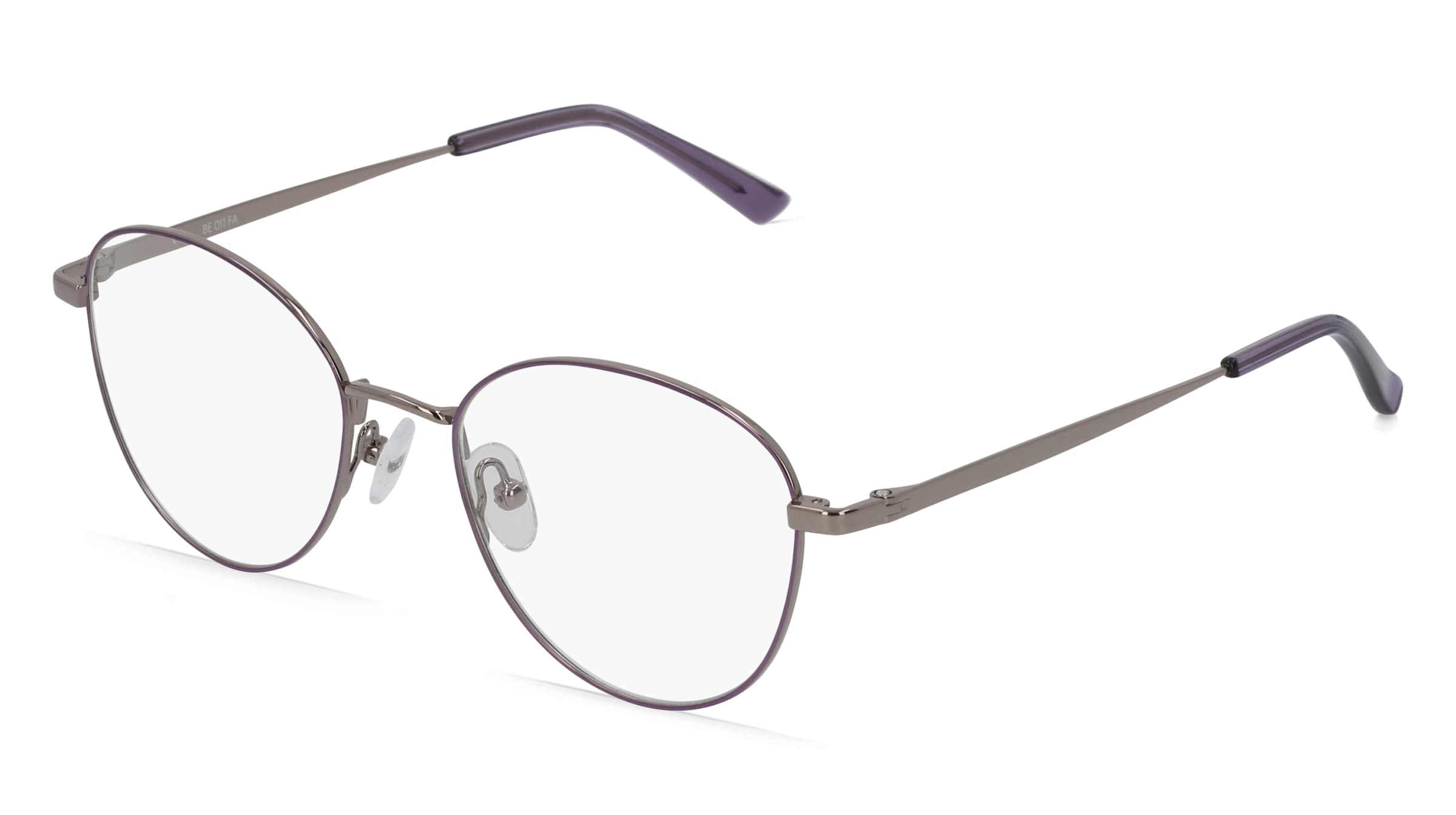 Fielmann BE 011 FA Unisex-Brille inkl. Gläser Vollrand Panto Edelstahl-Gestell 49/18/135, Grau