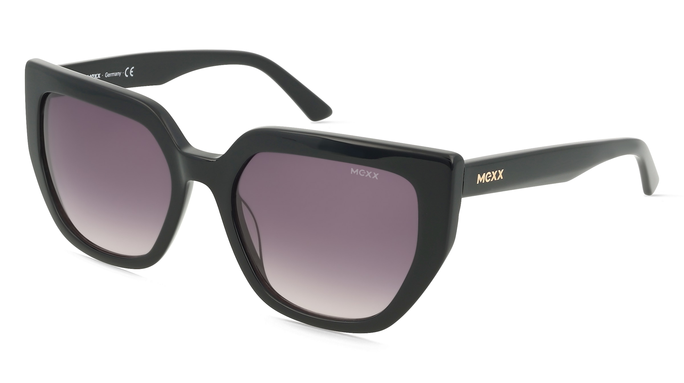 Mexx Eyes 6566 Damen-Sonnenbrille Vollrand Cat Eye Kunststoff-Gestell, Schwarz