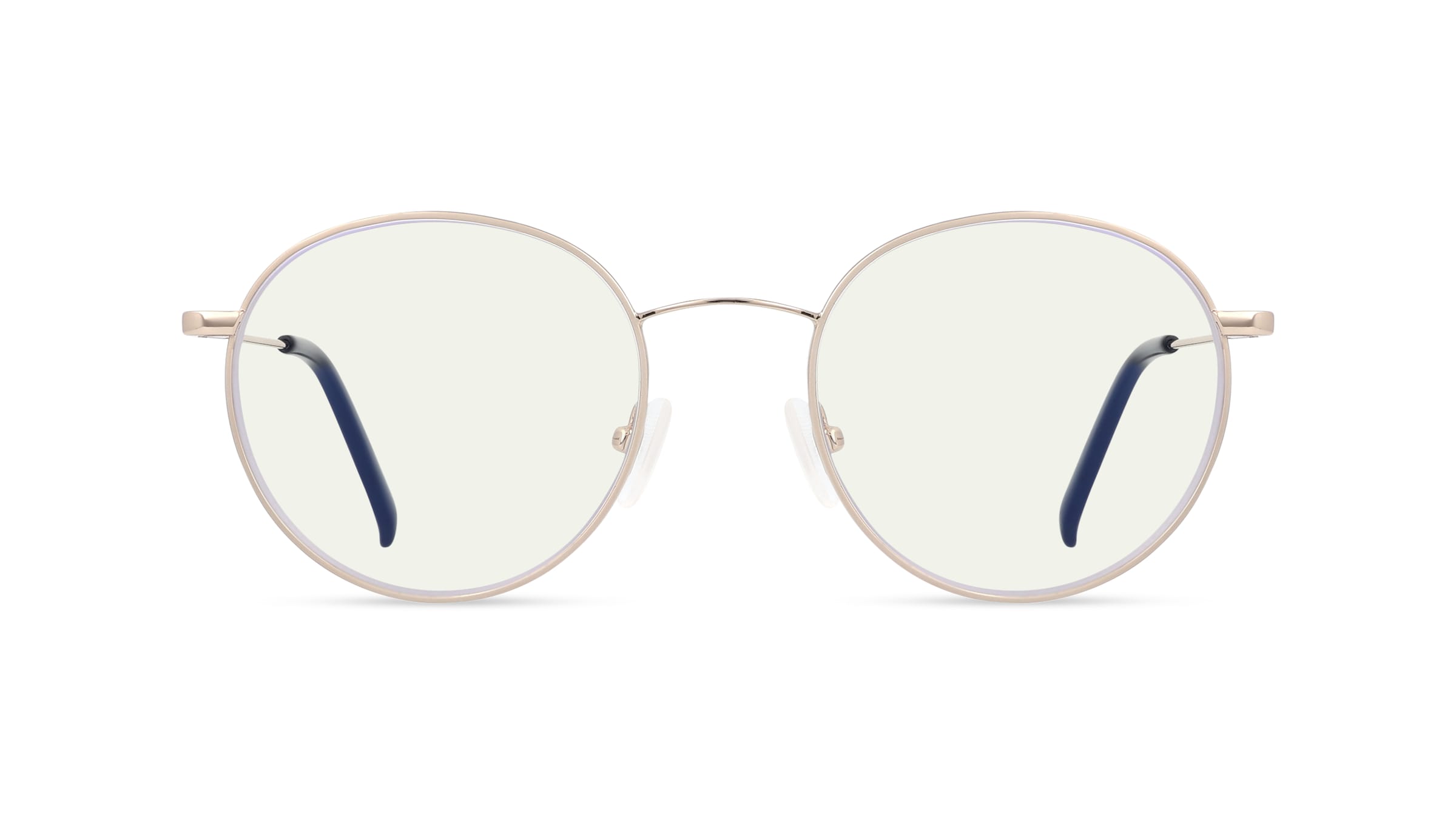 Fielmann BD 424 BL Damen-Blaulichtfilterbrille ohne Sehstärke Vollrand Oval Edelstahl-Gestell, gold