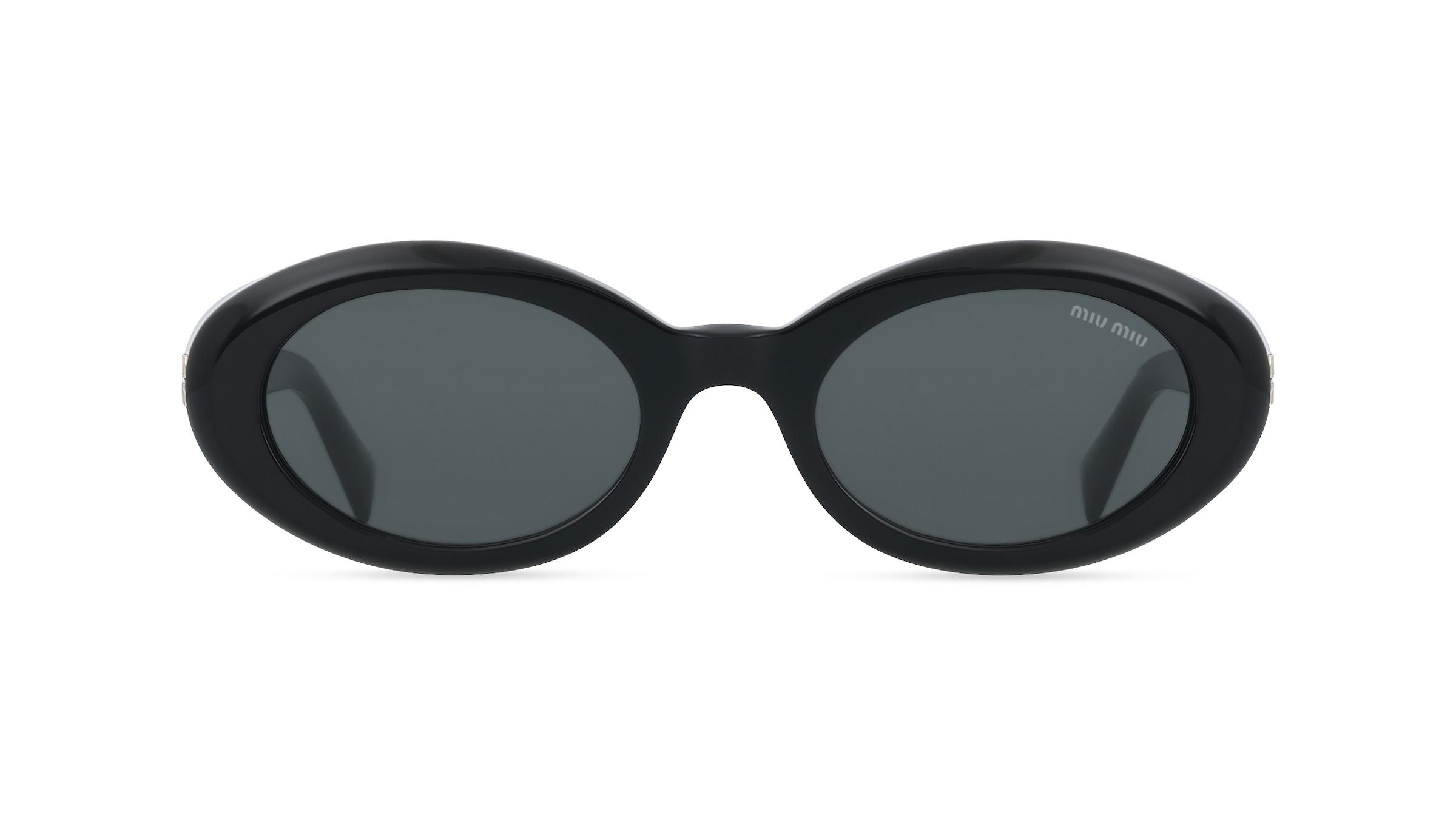 Miu Miu MU B09S Damen-Sonnenbrille Vollrand Oval Acetat-Gestell, Schwarz