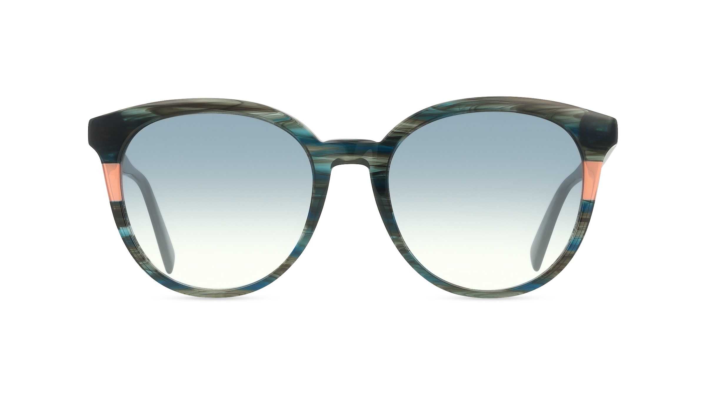 Longchamp LO752S Damen-Sonnenbrille Vollrand Rund Acetat-Gestell, blau